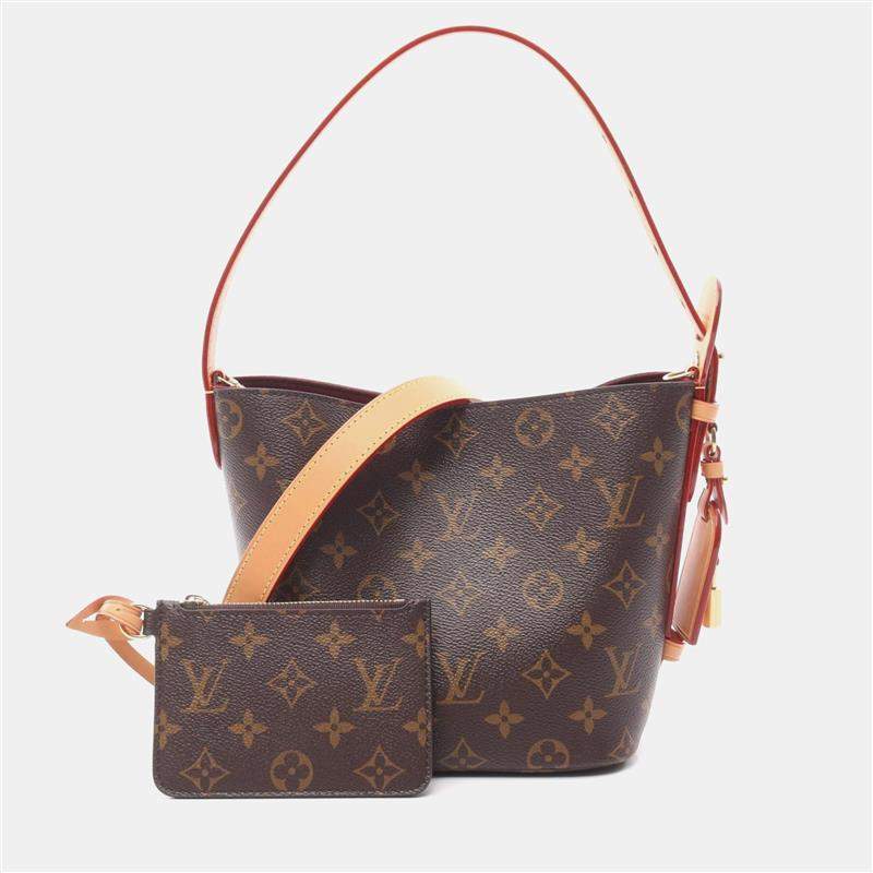 Pre Owned Louis Vuitton All-In BB Handbag  Coated Canvas And Leather  Monogram  Brown