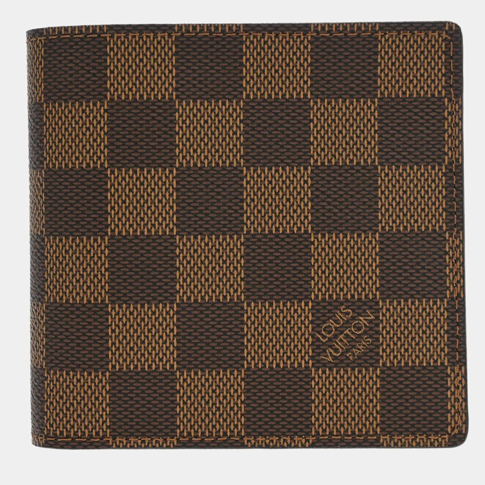 Pre Owned Louis Vuitton Brown Damier Portefeuille Marco Wallet Purse