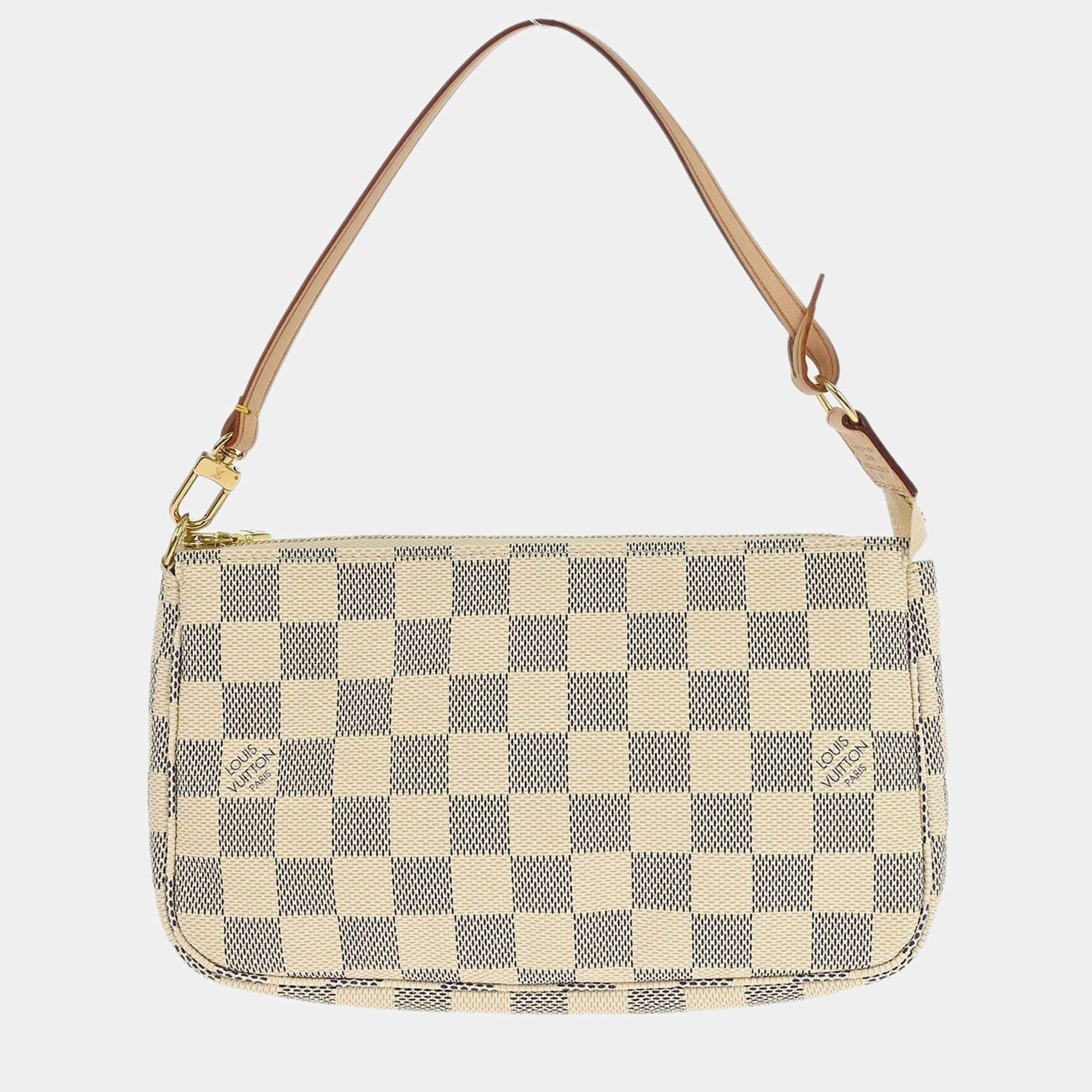 Pre Owned Louis Vuitton Damier Azur Pochette Accessoires Handbag