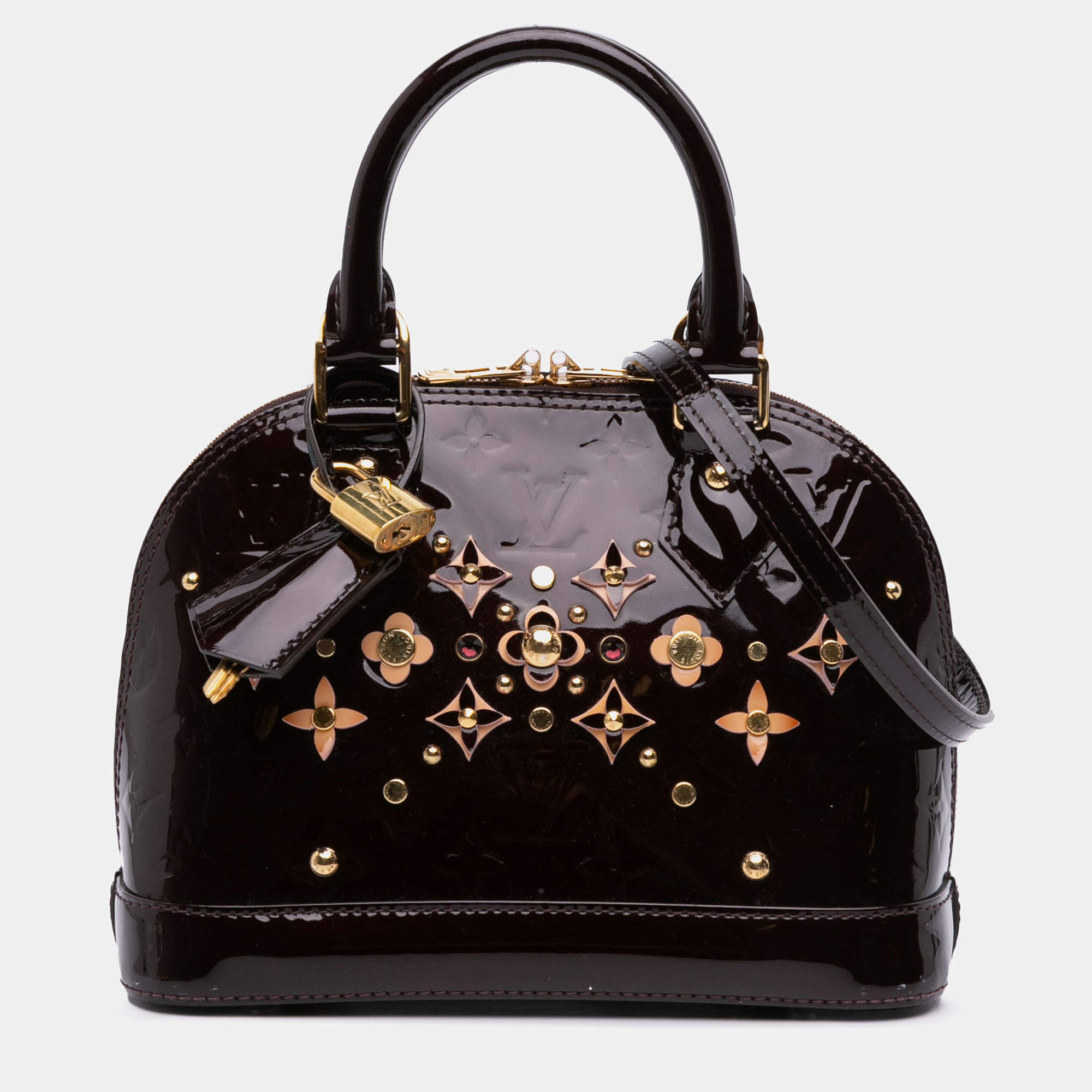 Pre Owned Louis Vuitton Purple Monogram Vernis Flower Alma BB