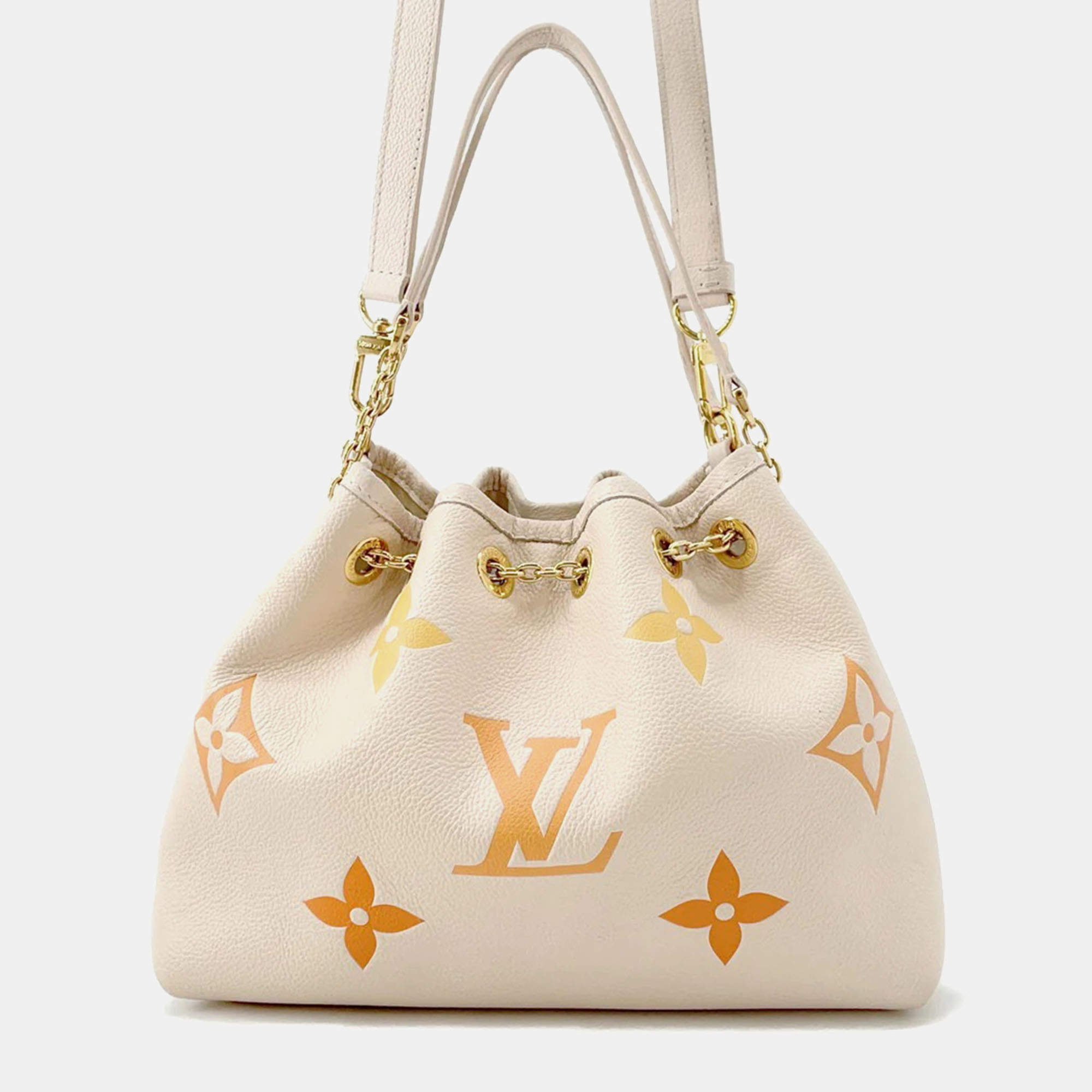 Pre Owned Louis Vuitton LV Summer Beige Monogram Empreinte Leather Handle Bag