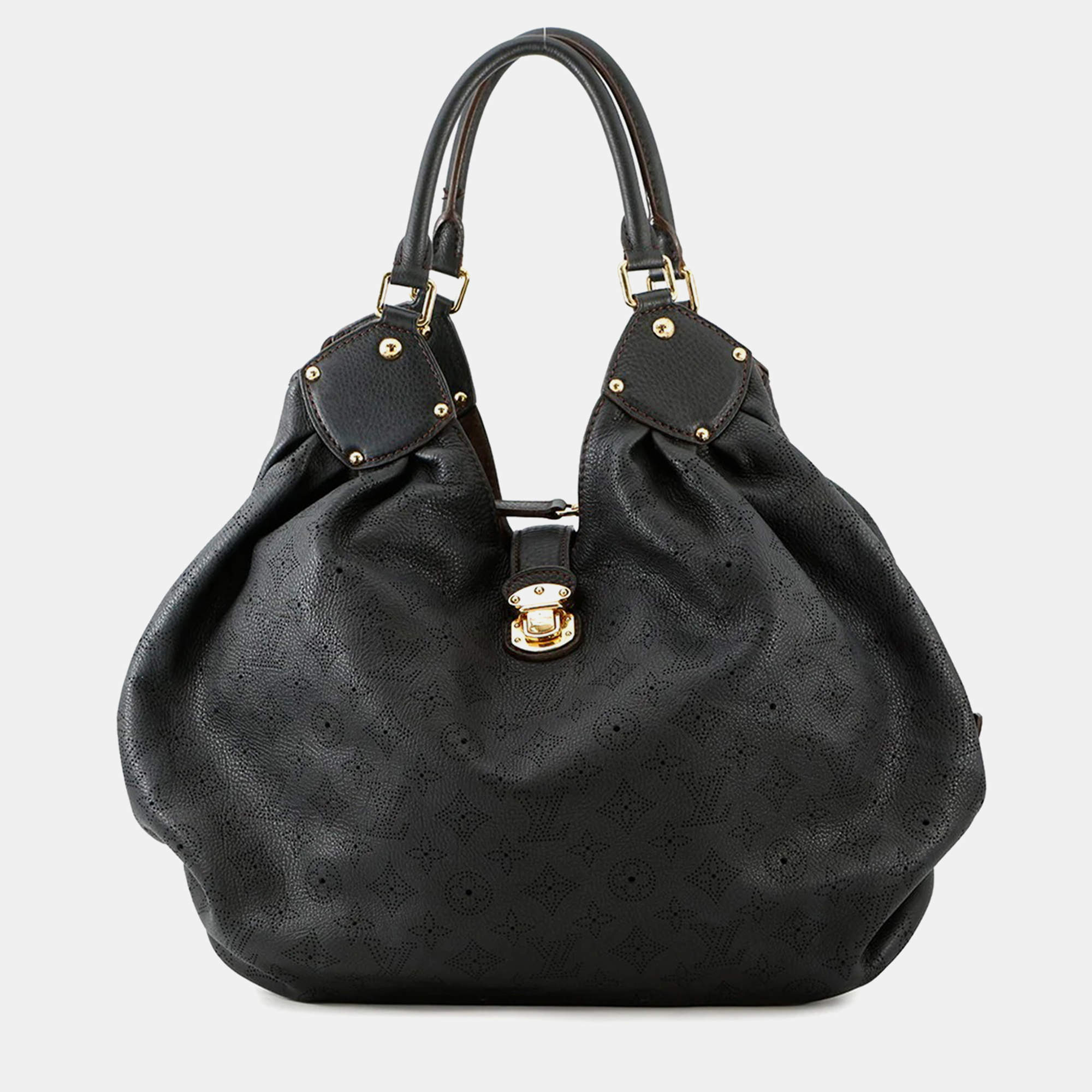 Pre Owned Louis Vuitton Mahina Noir Monogram Mahina Size L