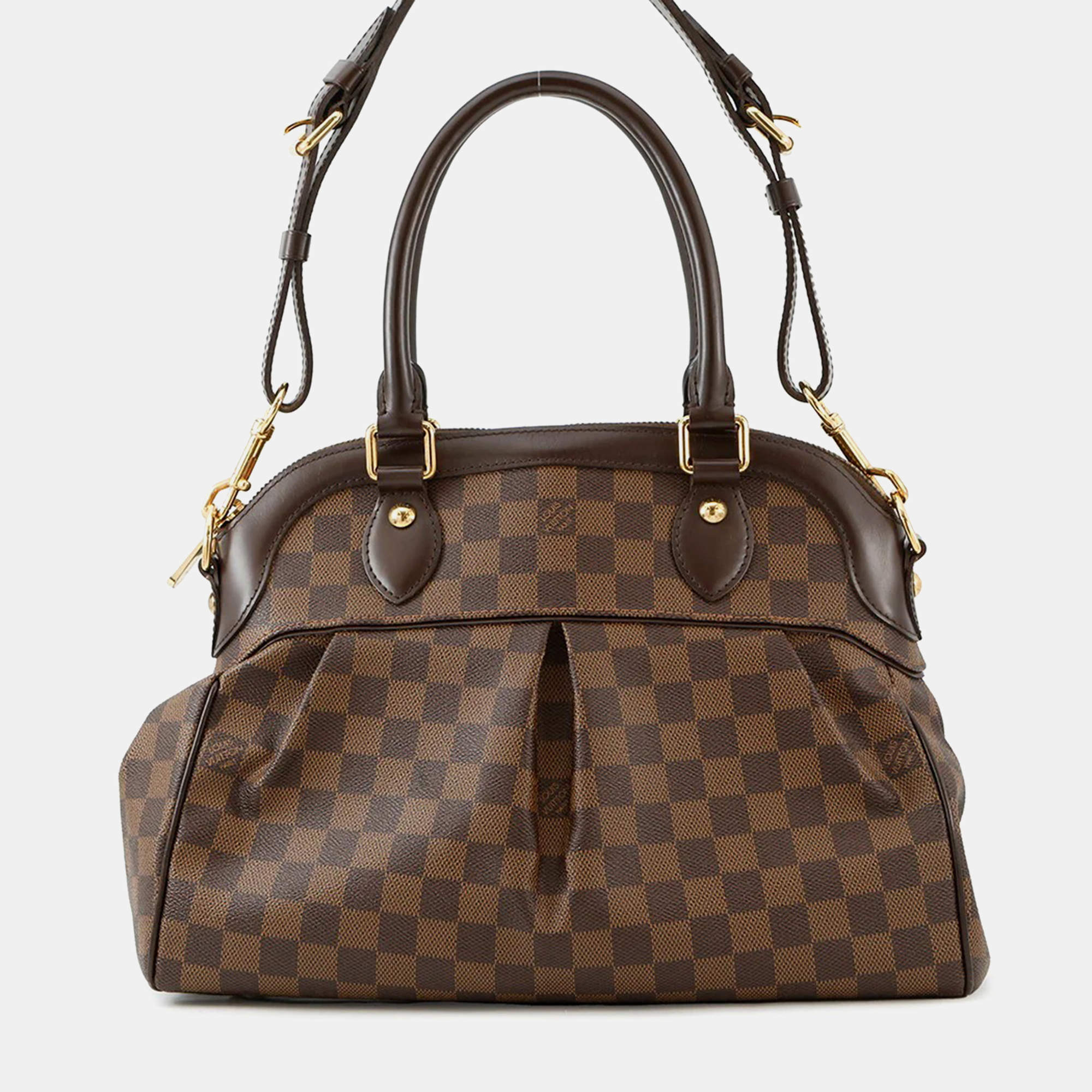 Pre Owned Louis Vuitton Trevi Brown Damier Ebene Canvas Size Pm