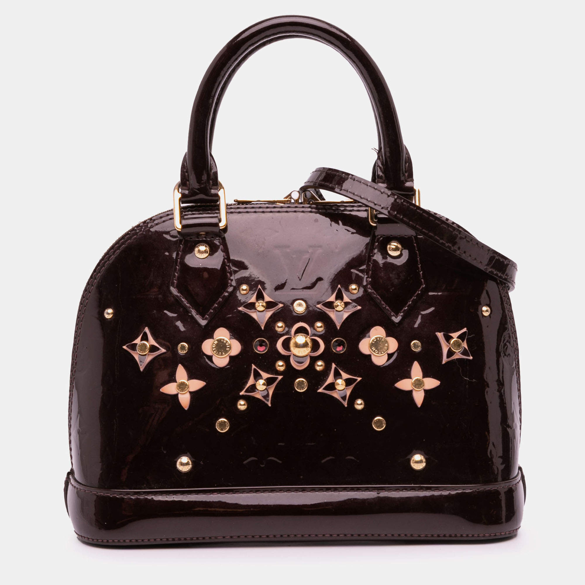 Pre Owned Louis Vuitton Purple Monogram Vernis Flower Alma BB