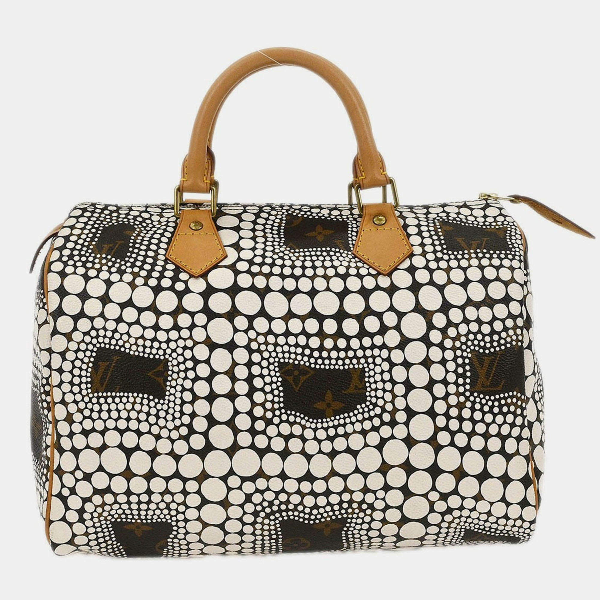 Pre Owned Louis Vuitton White Monogram Town Speedy 30 Handbag 