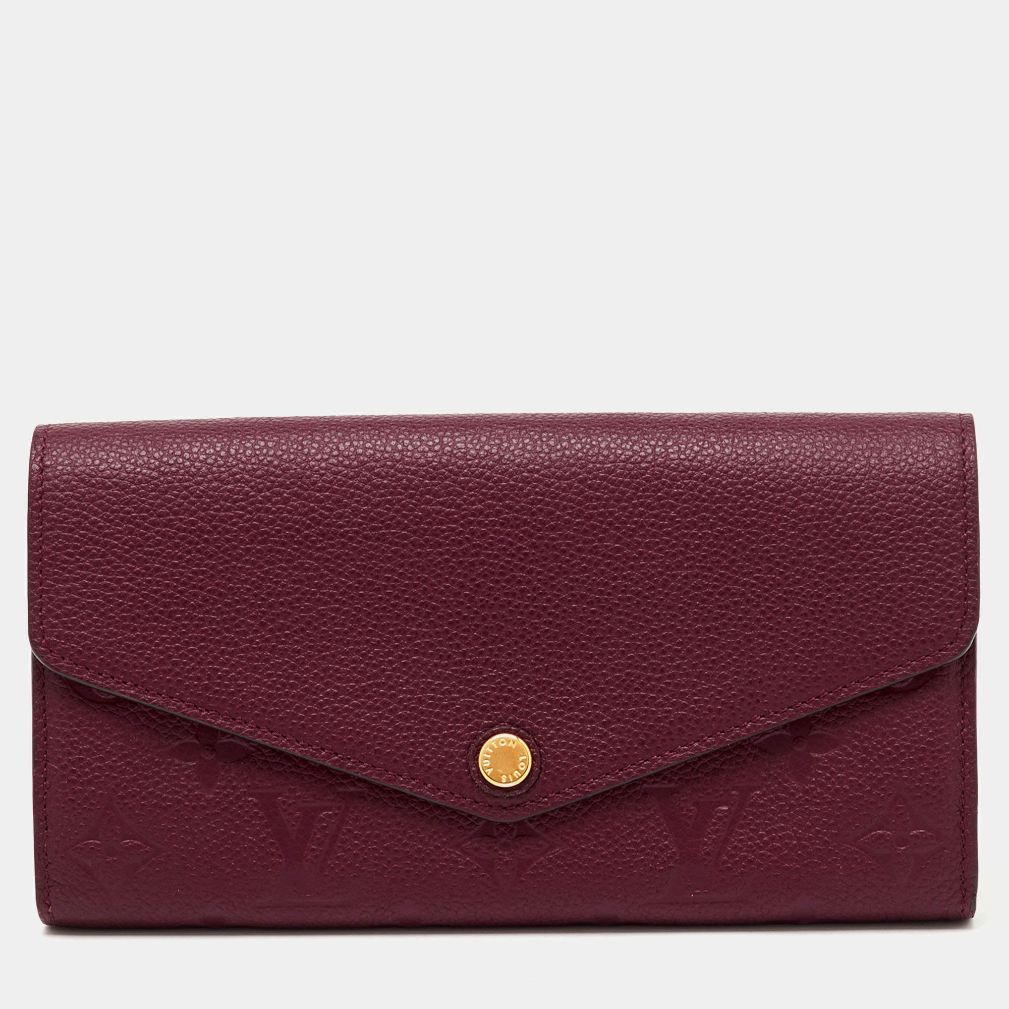 Pre Owned Louis Vuitton Aurore Monogram Empreinte Leather Sarah Wallet