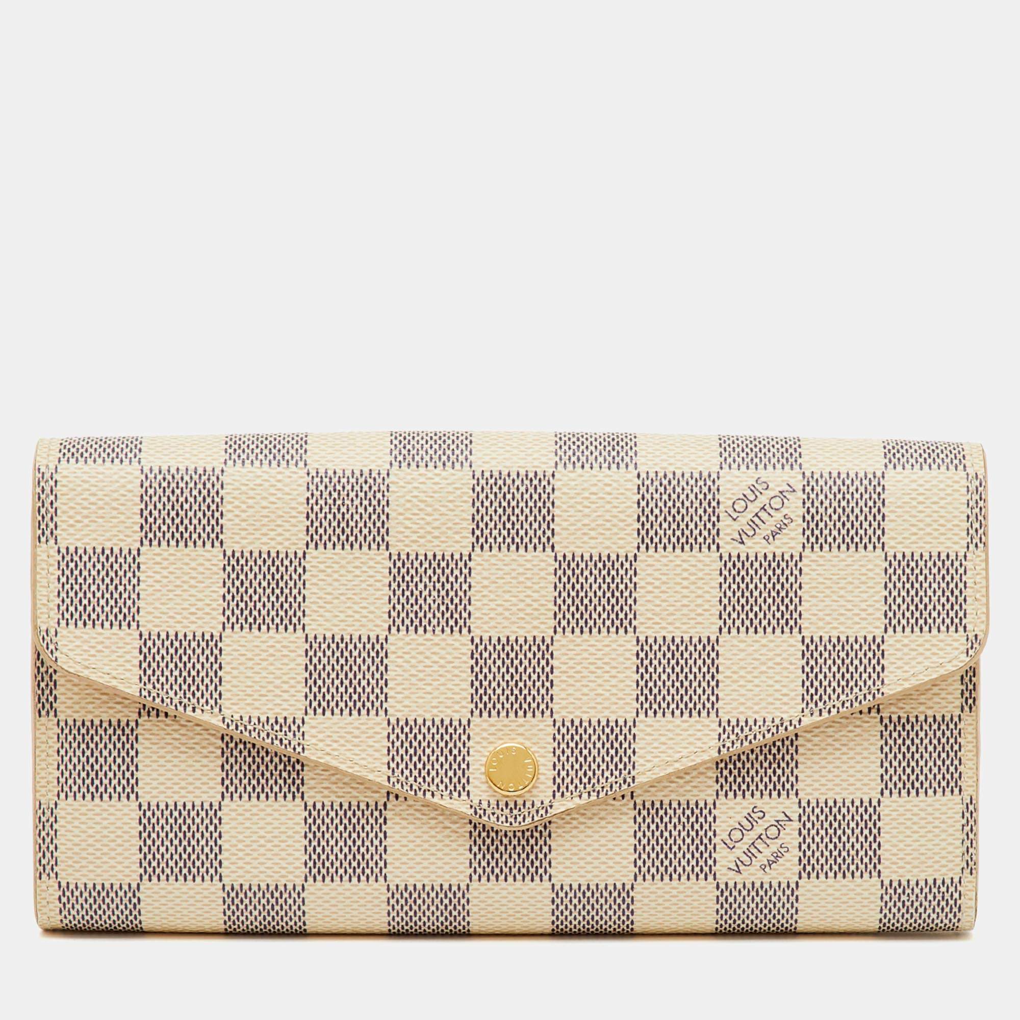 Pre Owned Louis Vuitton Damier Azur Canvas Sarah Wallet