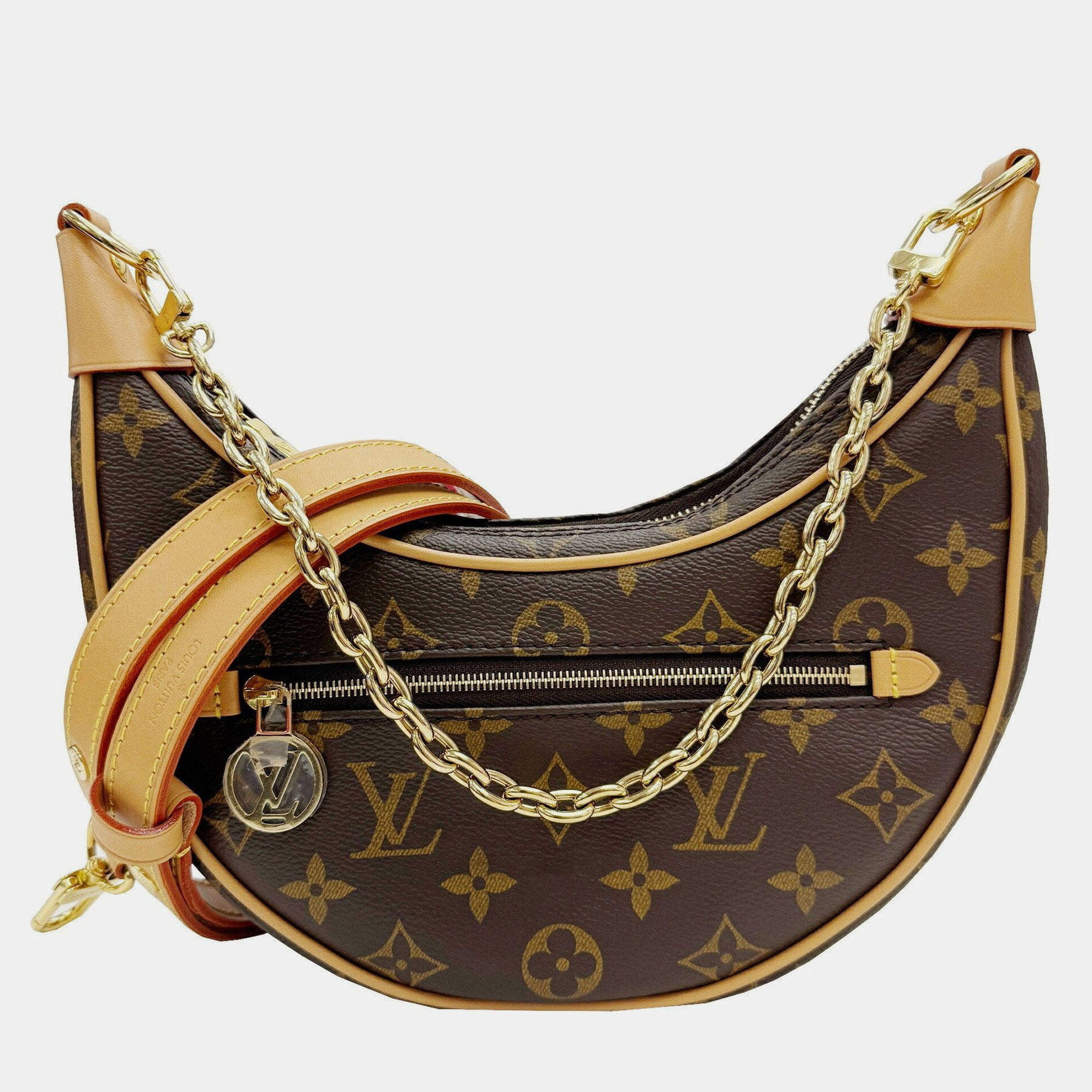 Pre Owned Louis Vuitton Brown Monogram Canvas Loop Shoulder Bag