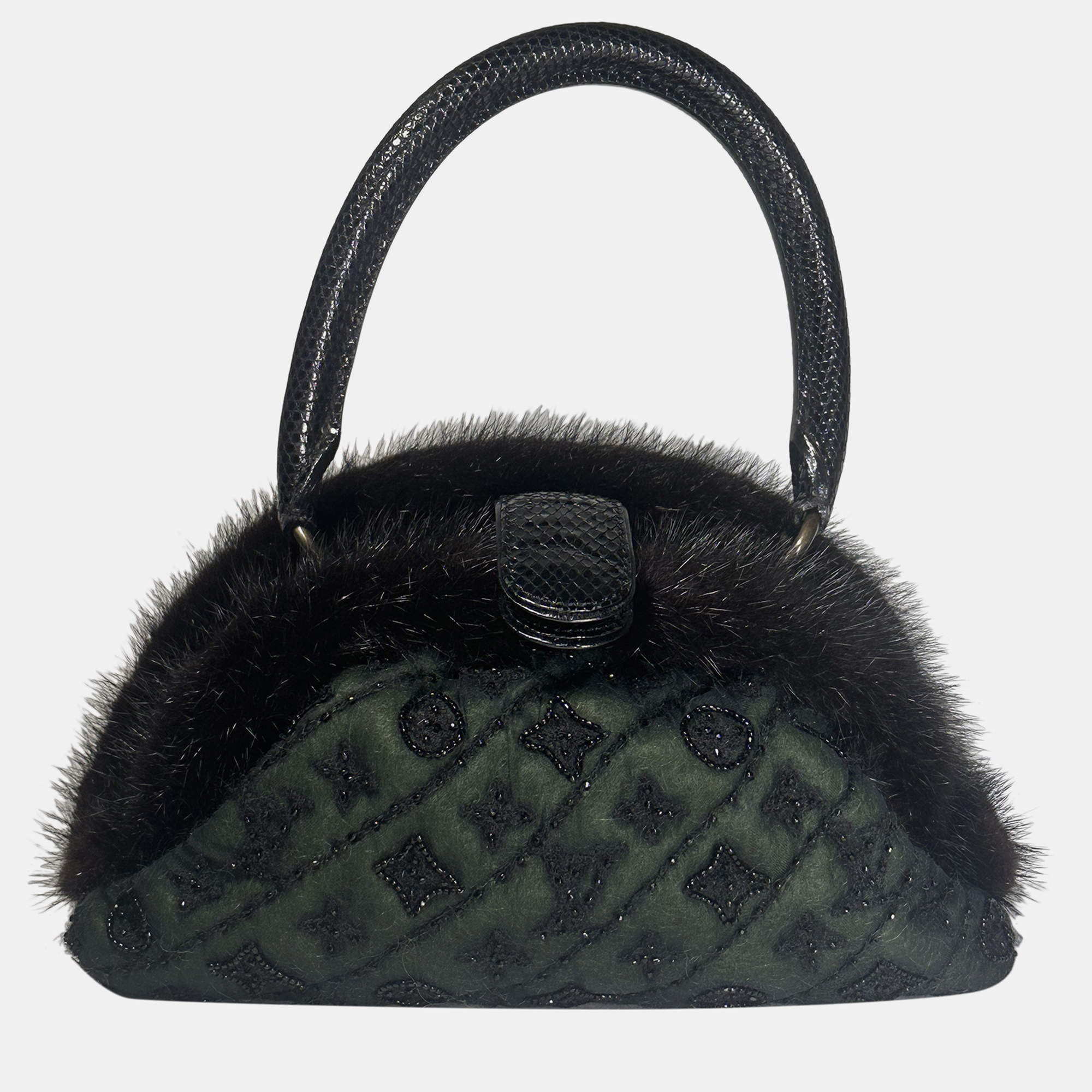 Pre Owned Louis Vuitton Marc Jacobs Mousseline Demi Lune Mini Evening Bag 2005