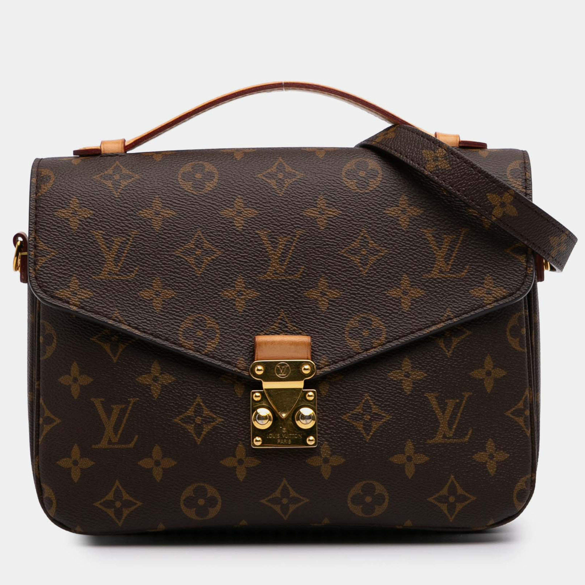 Pre Owned Louis Vuitton Brown Monogram Pochette Metis