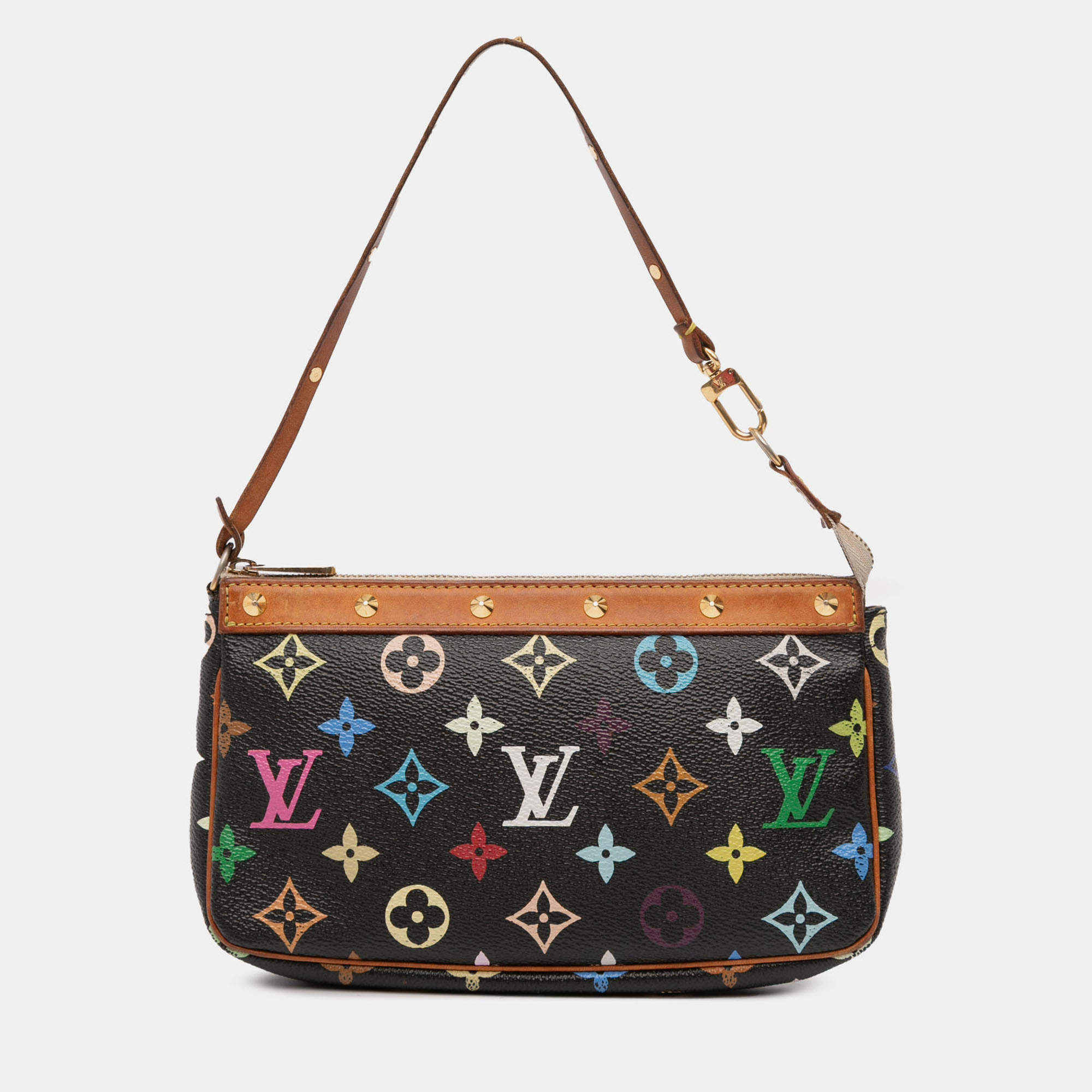 Pre Owned Louis Vuitton Black Monogram Multicolore Pochette Accessoires