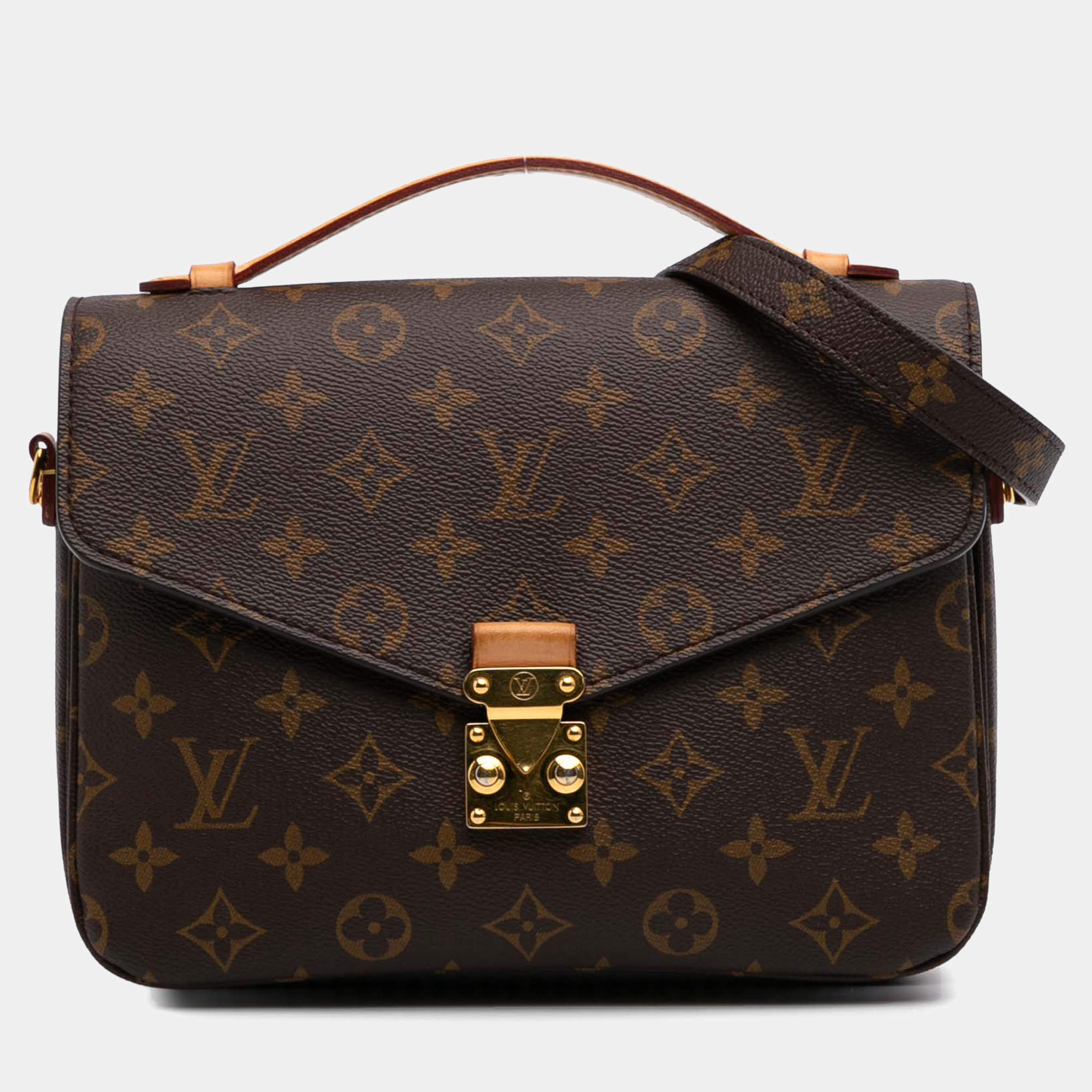 Pre Owned Louis Vuitton Brown Monogram Pochette Metis