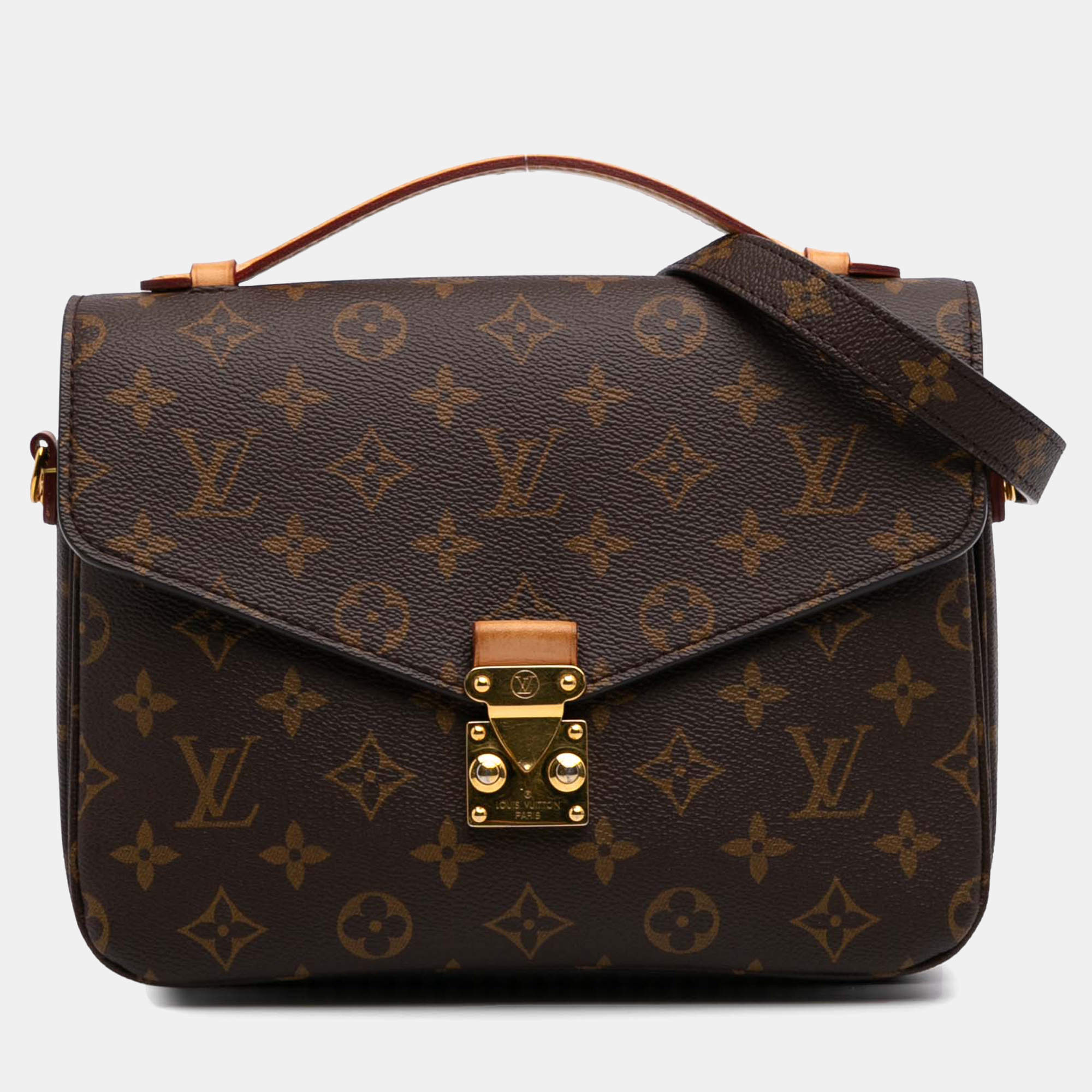 Pre Owned Louis Vuitton Brown Monogram Pochette Metis
