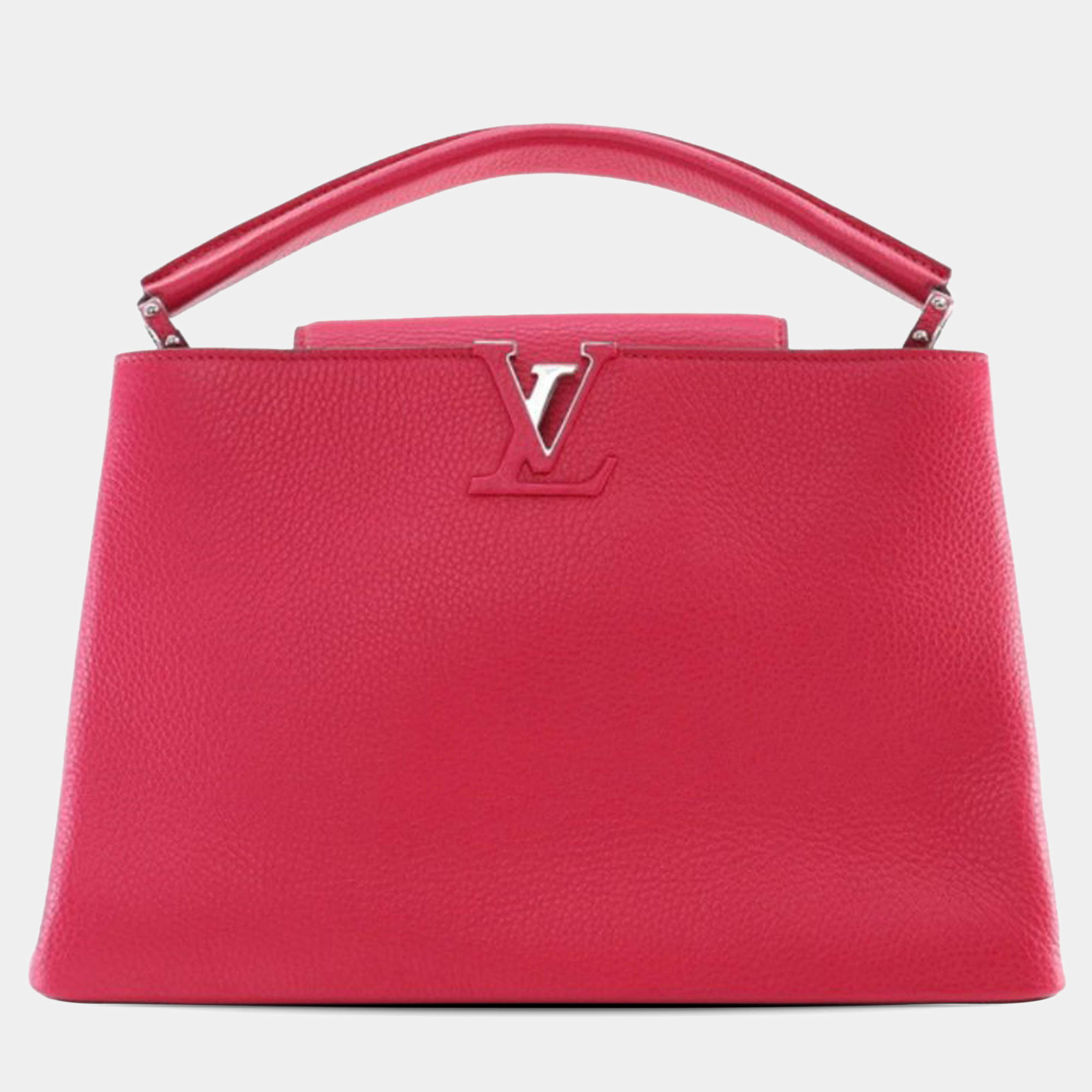 Pre Owned Louis Vuitton Red Taurillon Capucines MM