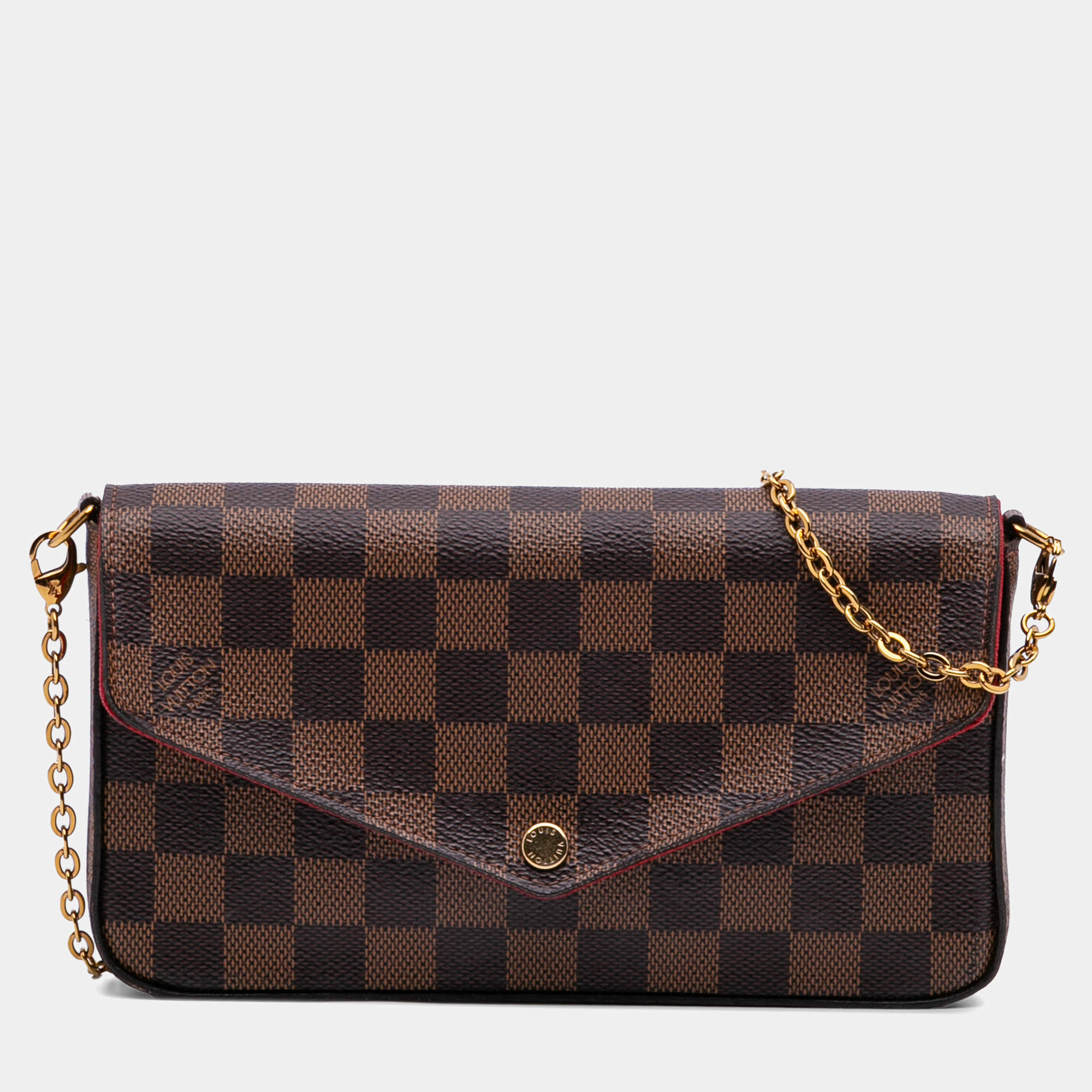 Pre Owned Louis Vuitton Brown Damier Ebene Pochette Felicie