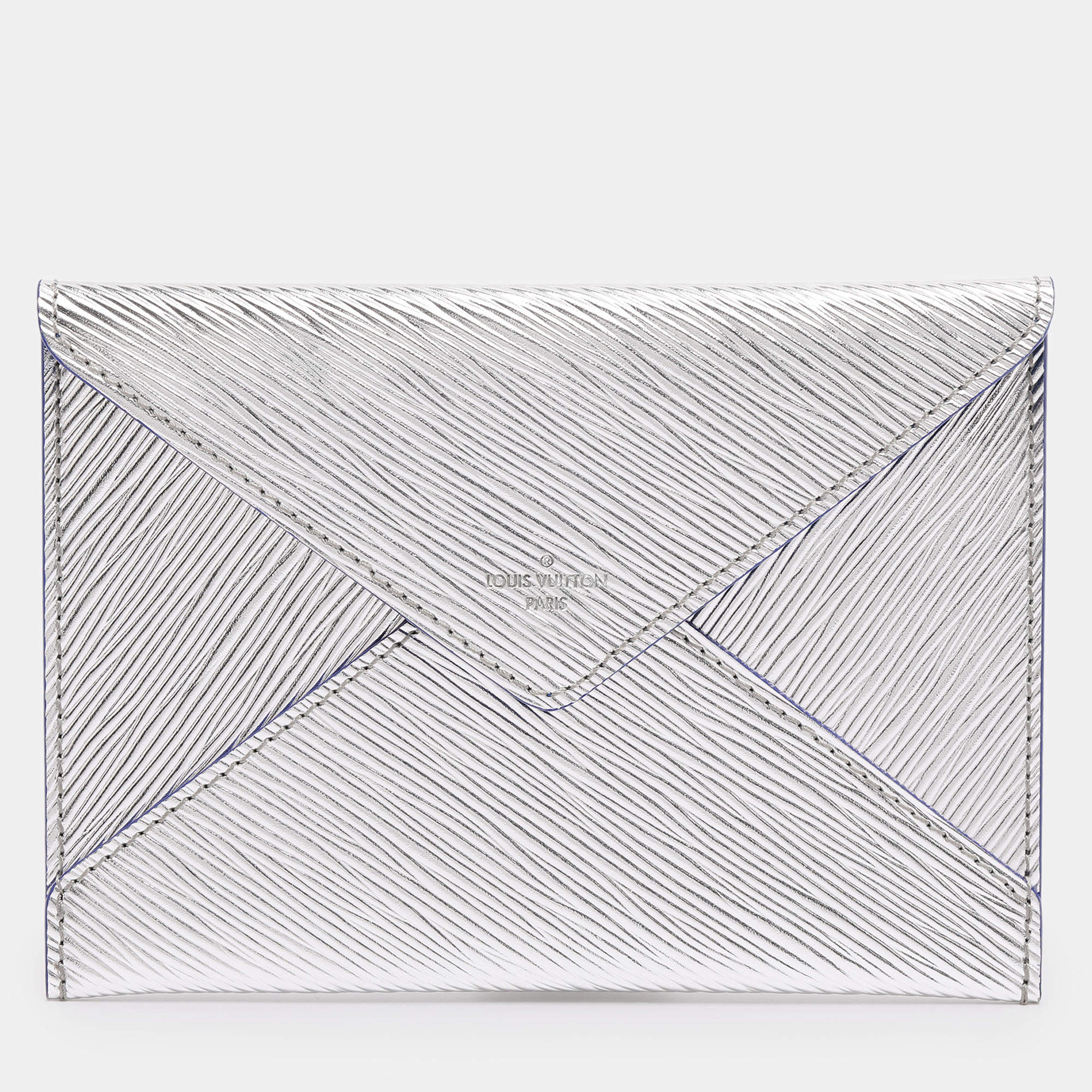 Pre Owned  Louis Vuitton Silver Epi Leather Invitation Envelope Clutch