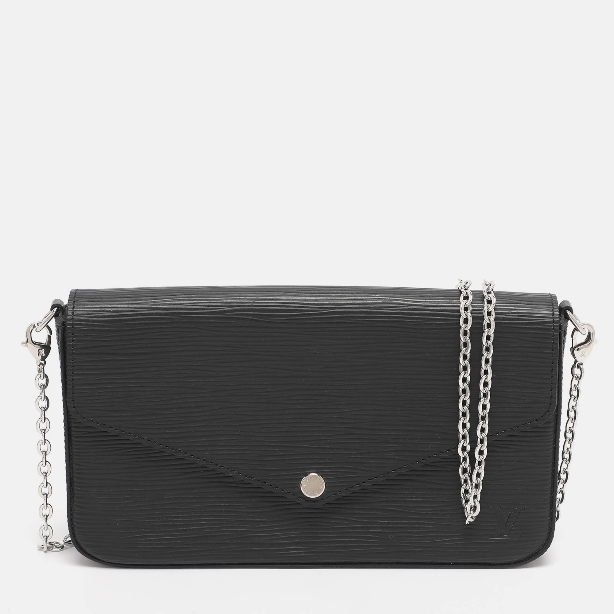 Pre Owned Louis Vuitton Black Epi Leather Pochette Felicie Bag