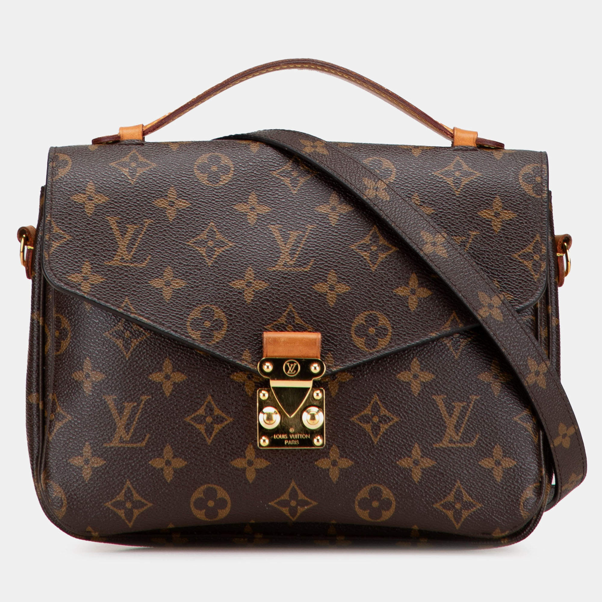Pre Owned Louis Vuitton Brown Monogram Pochette Metis