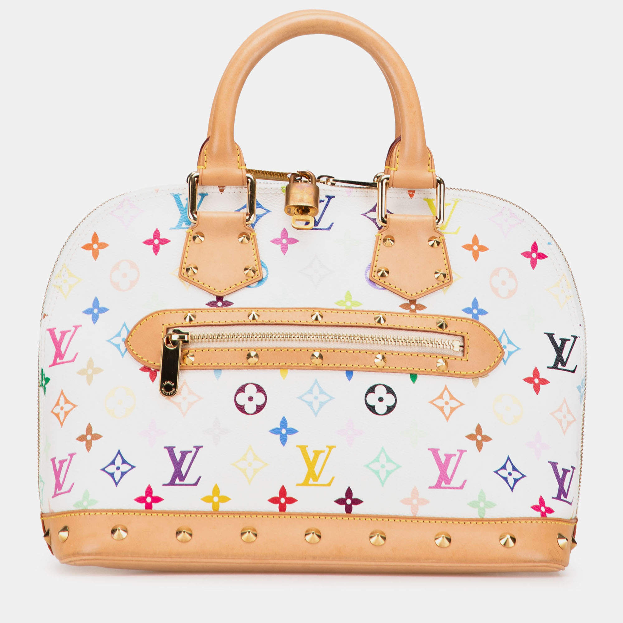 Pre Owned Louis Vuitton White Monogram Multicolore Alma PM