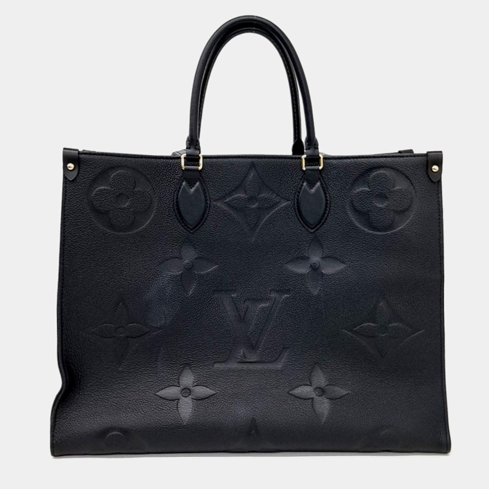 Pre Owned Louis Vuitton Black Leather Empreinte On the Go GM