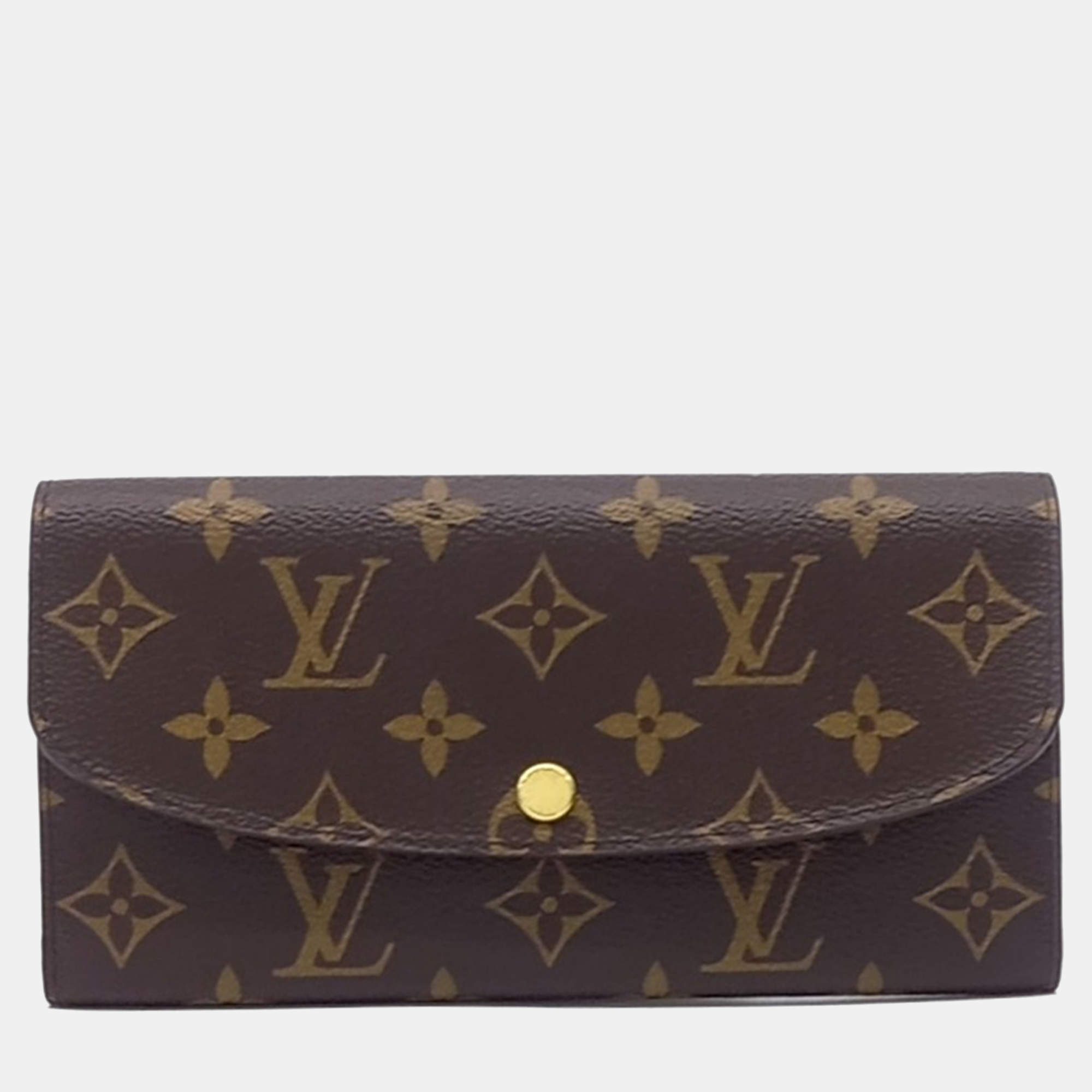 Pre Owned Louis Vuitton Brown Canvas Monogram Emily Wallet
