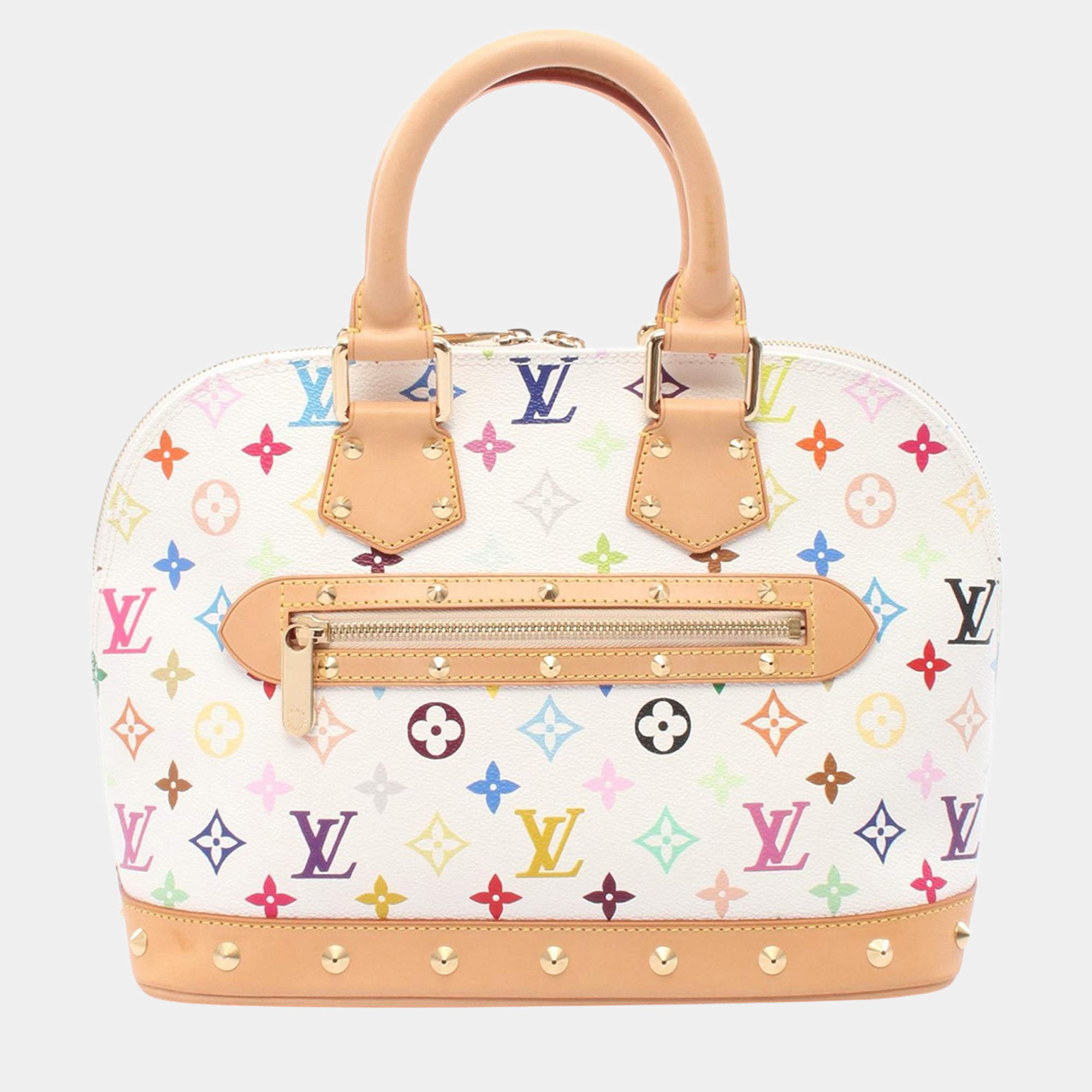 Pre Owned Louis Vuitton White Monogram Multicolore Alma PM