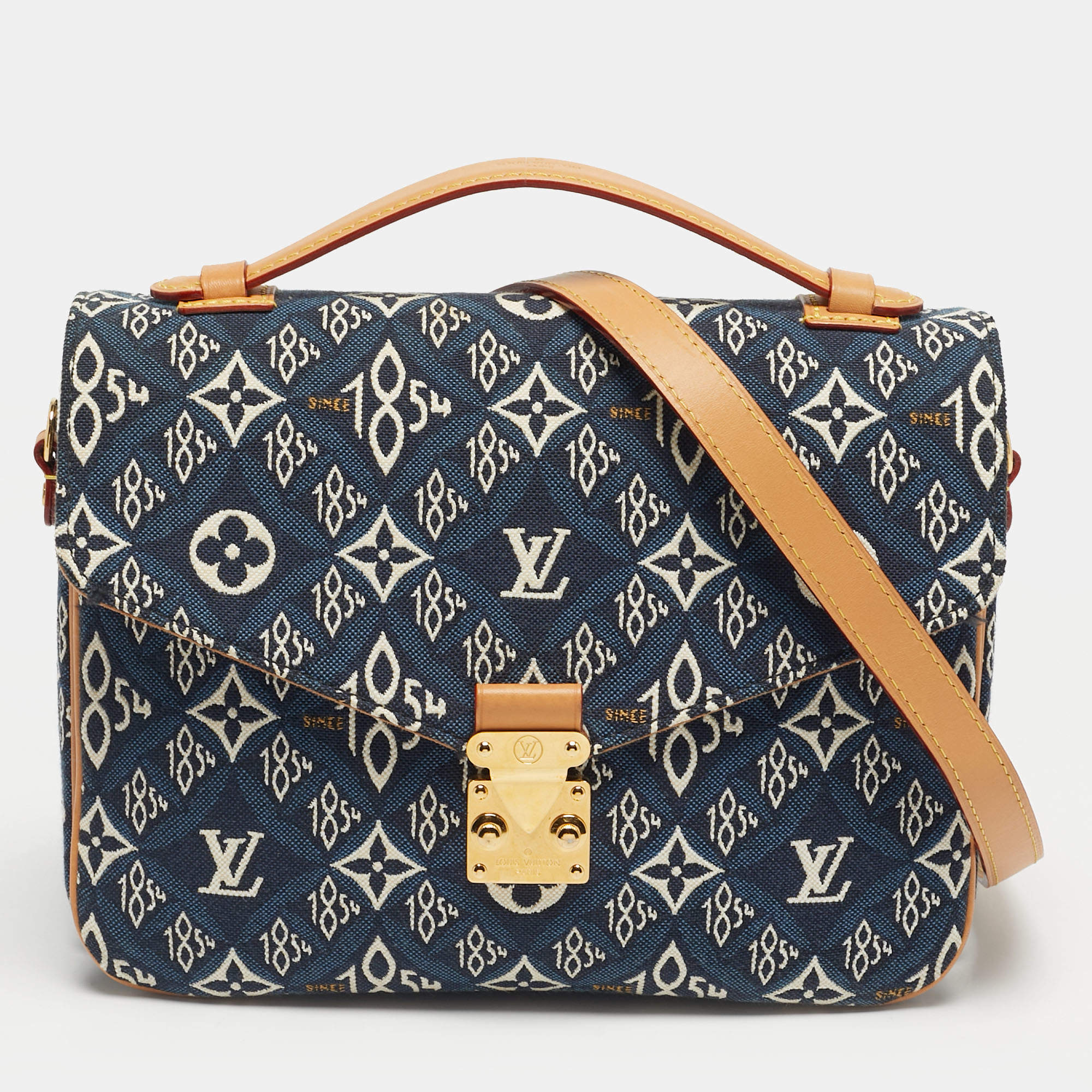 Pre Owned Louis Vuitton Blue Since 1854 Jacquard Pochette Metis Bag