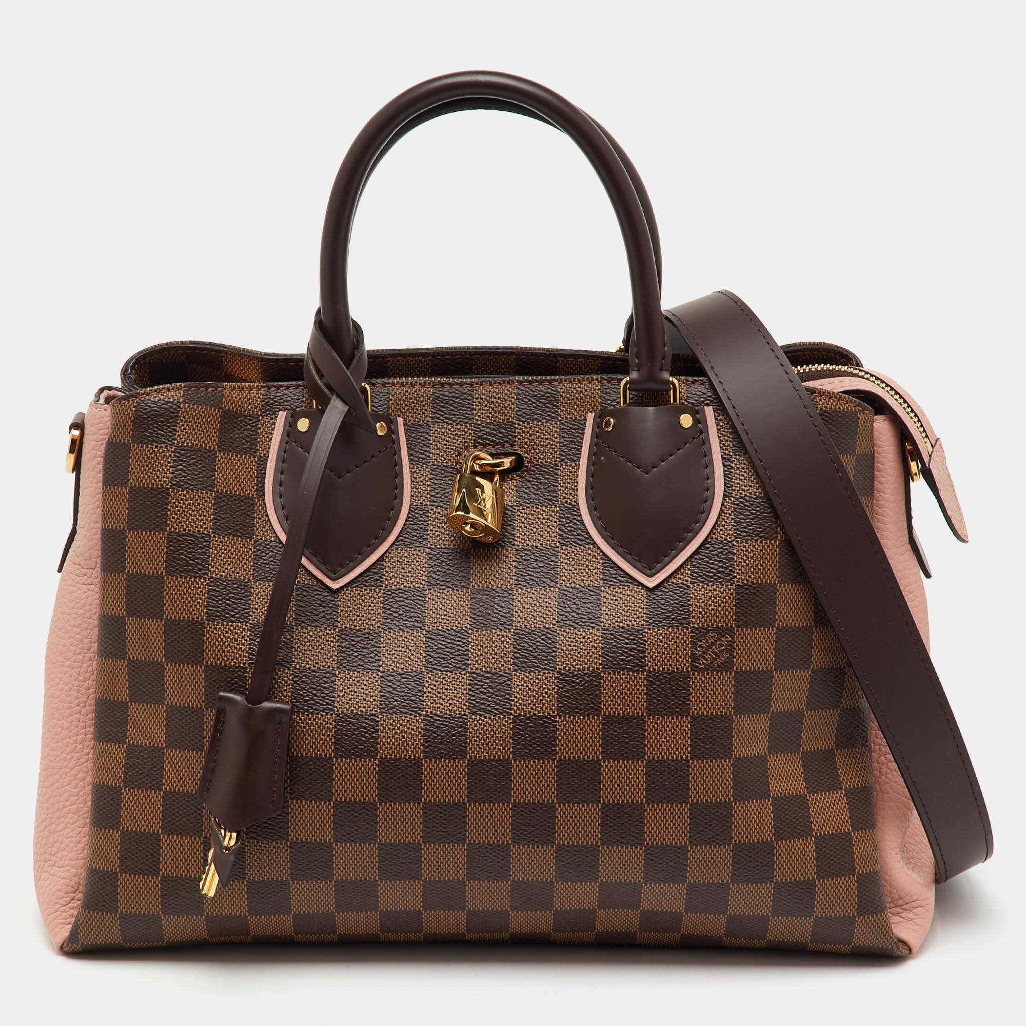 Pre Owned Louis Vuitton Damier Ebene Canvas and Leather Normandy Bag