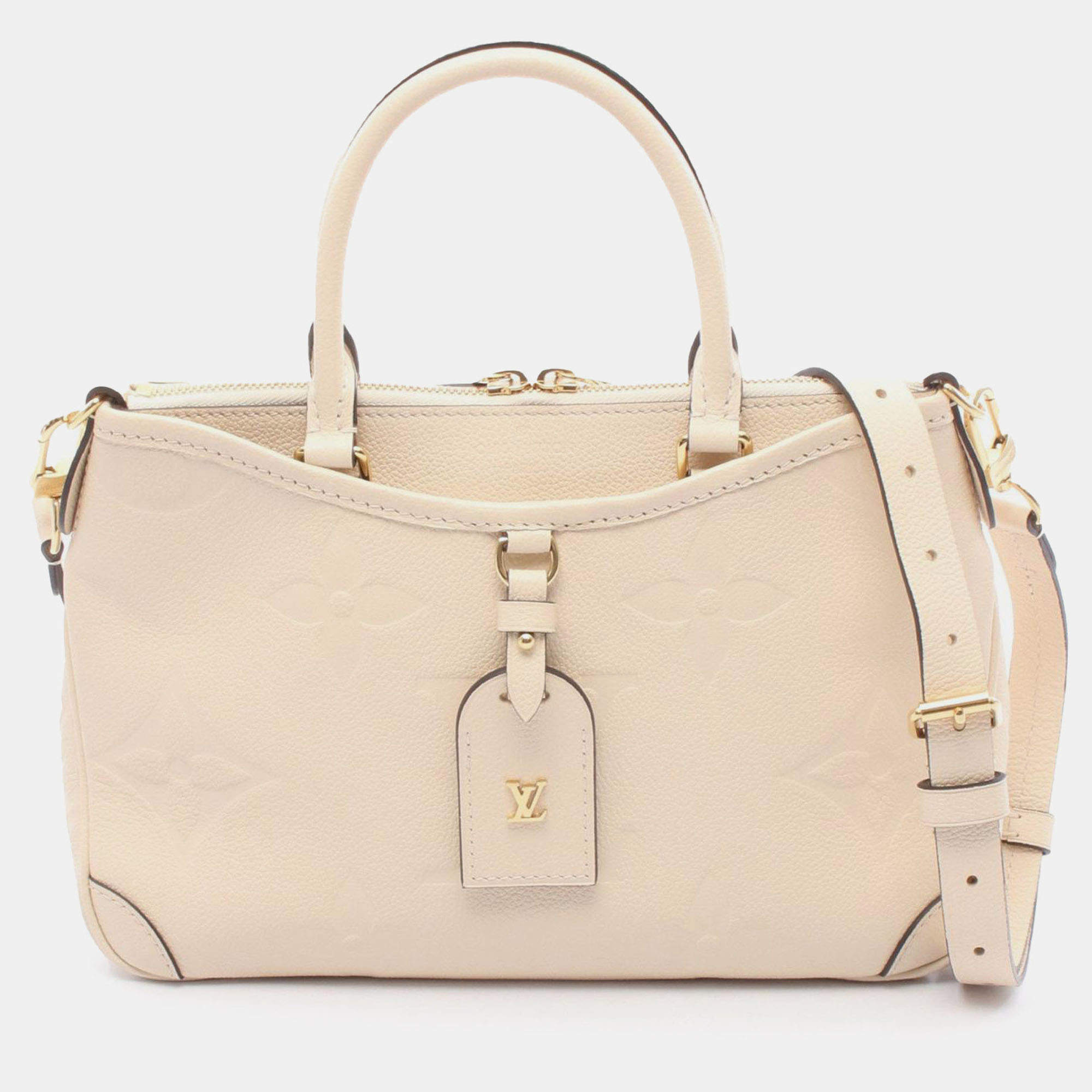 Pre Owned Louis Vuitton Beige Brown Monogram Empreinte Trianon PM