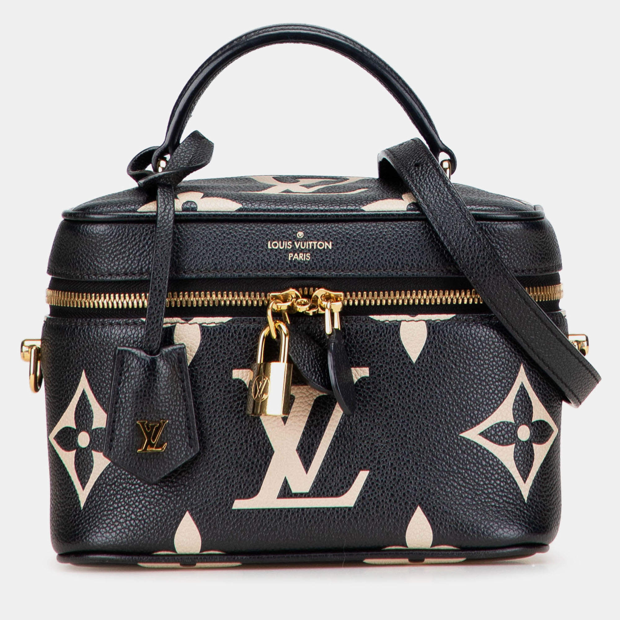 Pre Owned Louis Vuitton Black Bicolor Monogram Giant Empreinte Vanity PM