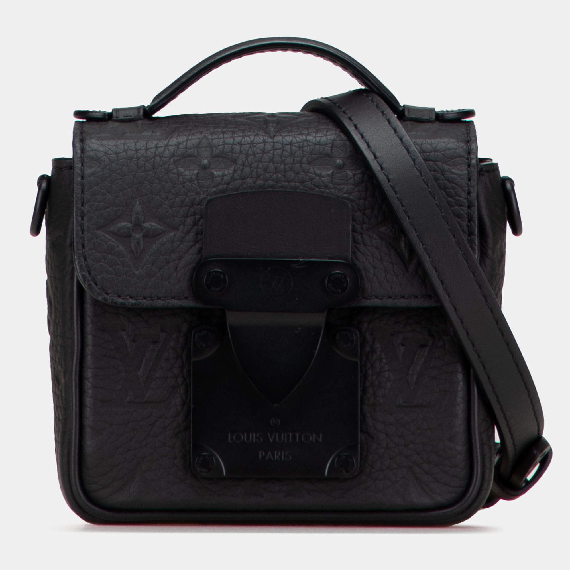 Pre Owned Louis Vuitton Black Monogram Taurillon Pico S Lock