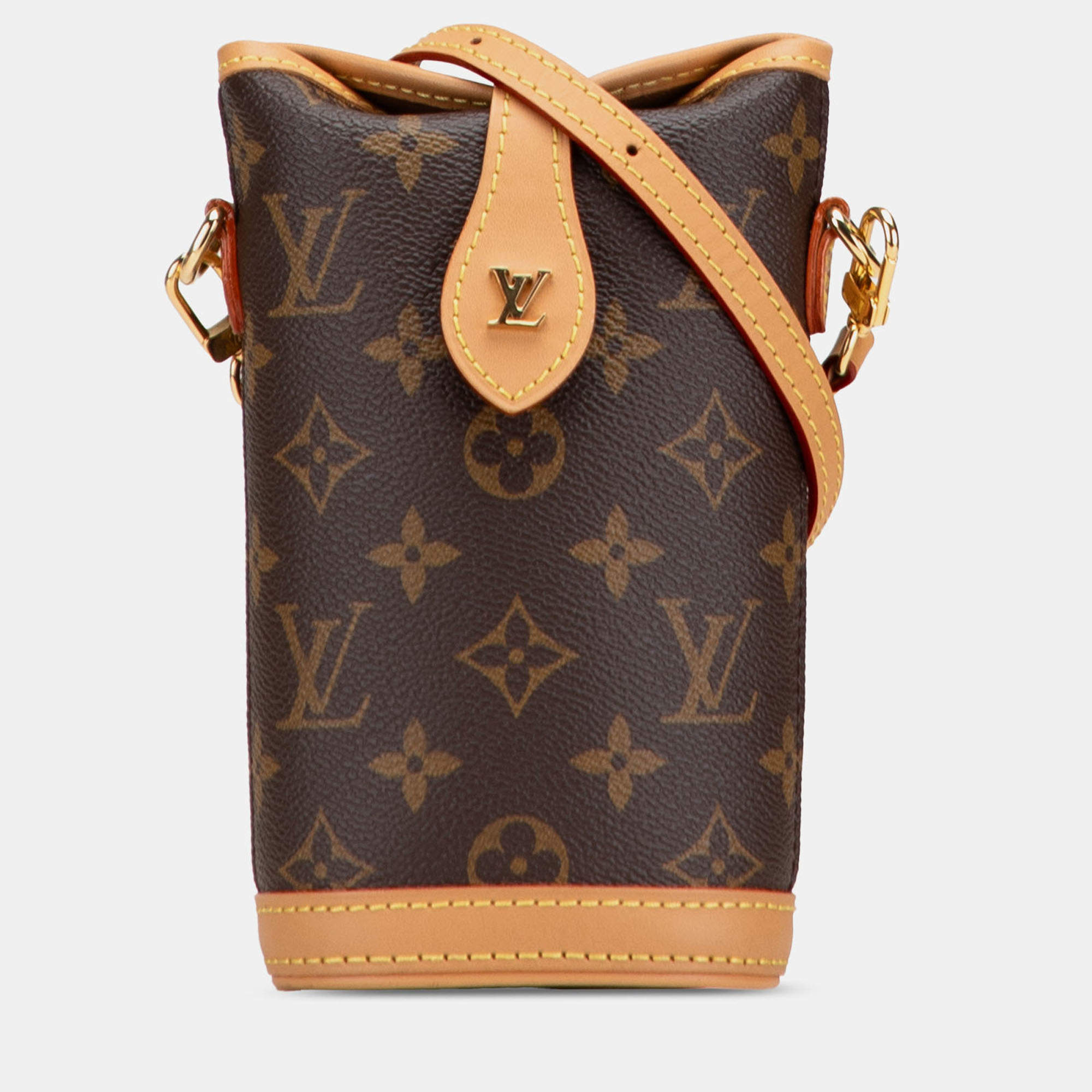 Pre Owned Louis Vuitton Brown Monogram Fold Me Pouch
