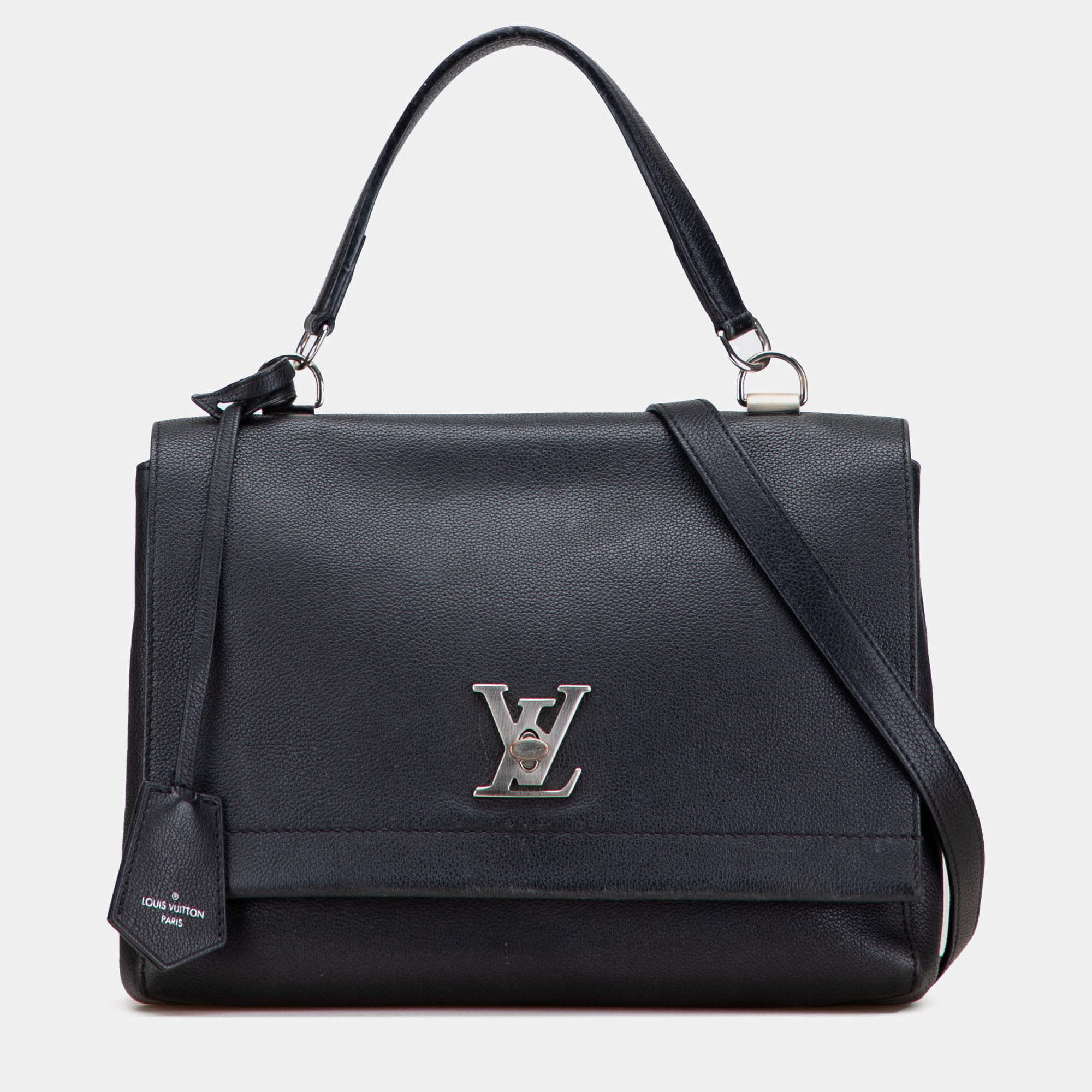Pre Owned Louis Vuitton Black Leather Lockme II