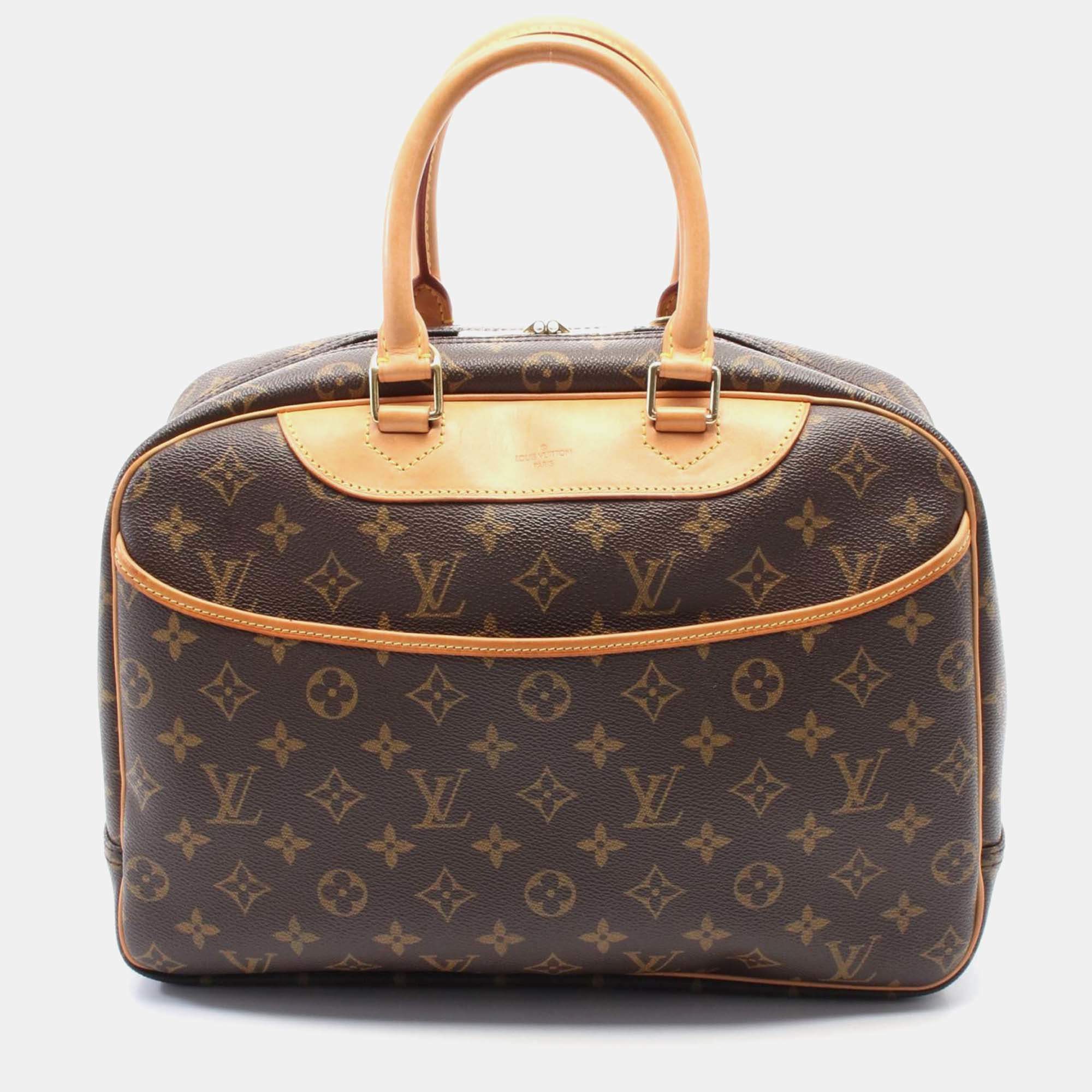 Pre Owned Louis Vuitton Deauville Brown Monogram Canvas and Leather Shoulder Bag