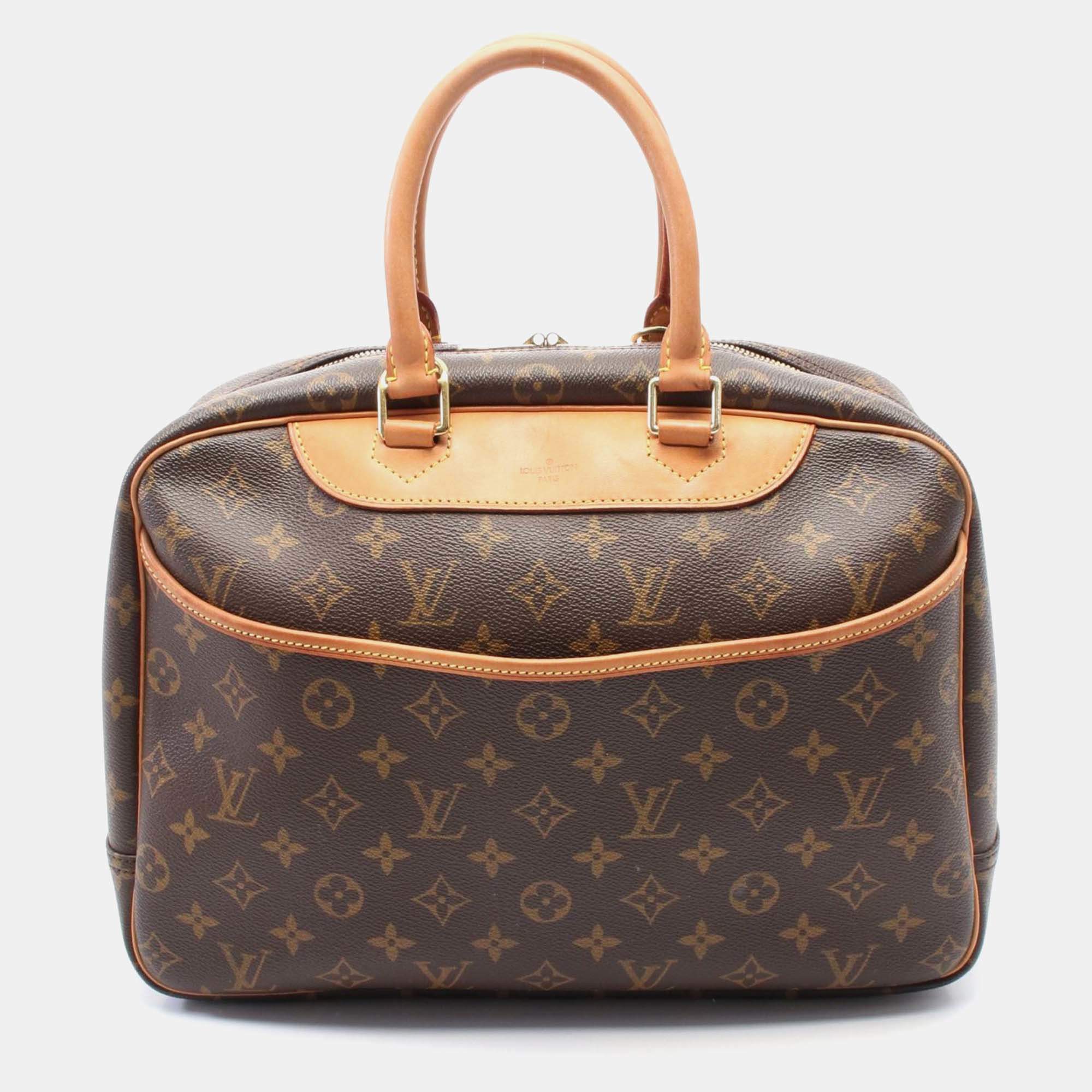 Pre Owned Louis Vuitton Deauville Brown Monogram Canvas and Leather Shoulder Bag