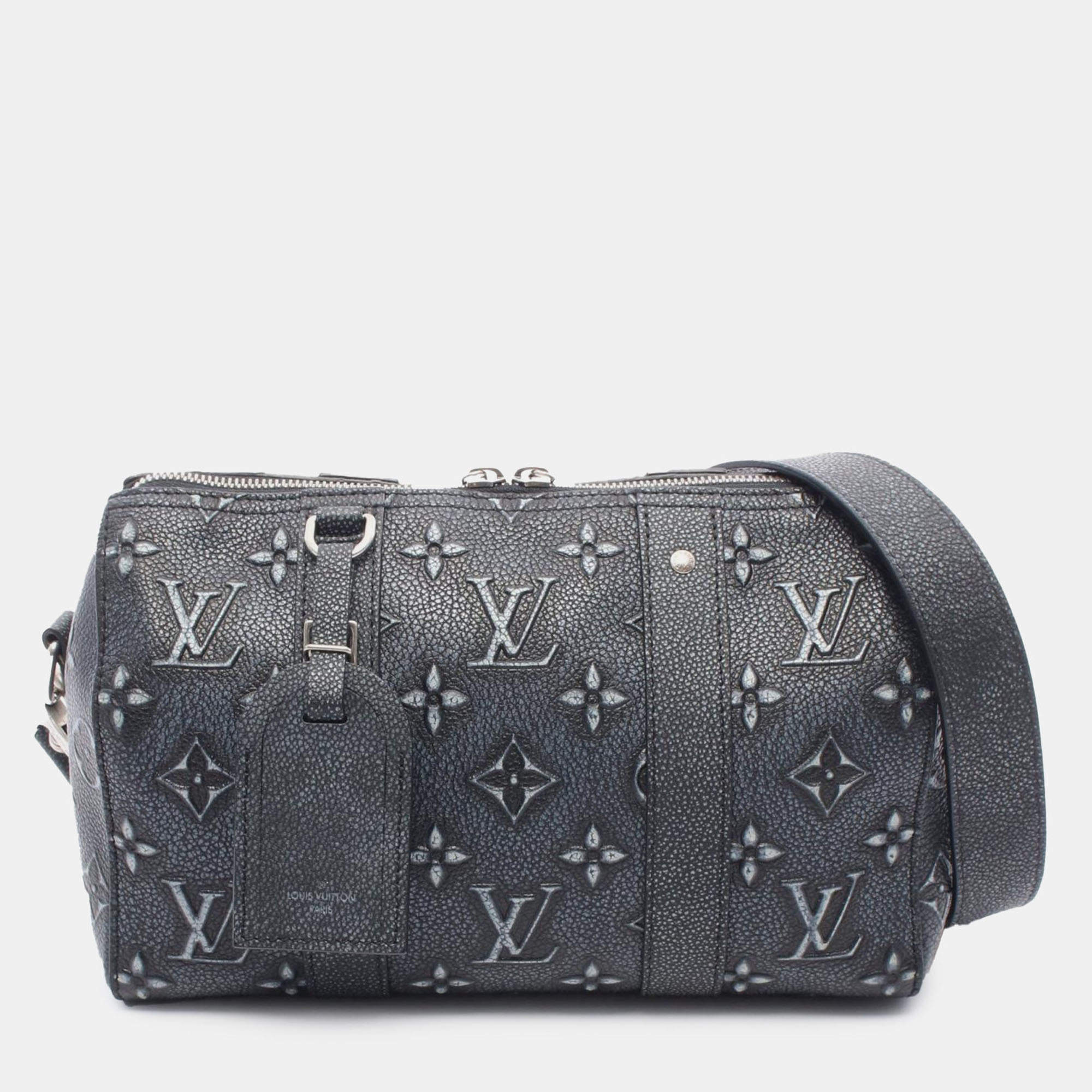 Pre Owned Louis Vuitton Grey Monogram Faded Leather City Keepall