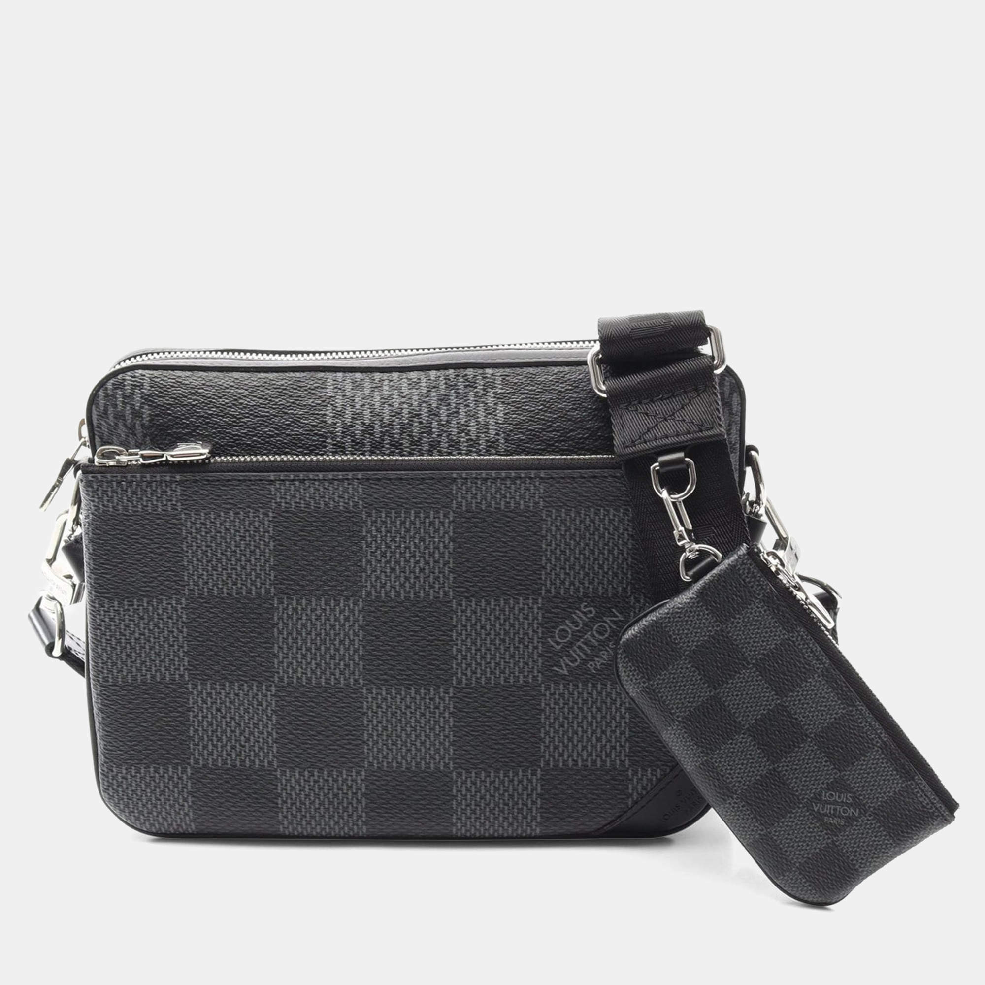 Pre Owned Louis Vuitton Trio Limited Edition Damier Graphite 3D Messenger Bag 
