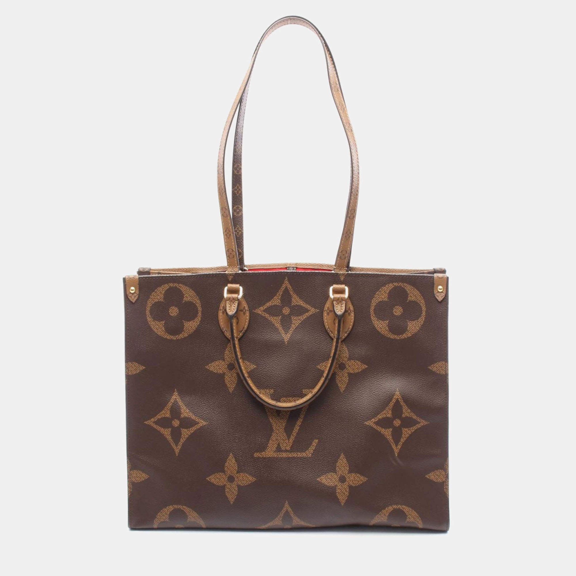 Pre Owned Louis Vuitton Onthego GM Giant Monogram Reverse Canvas Tote Bag