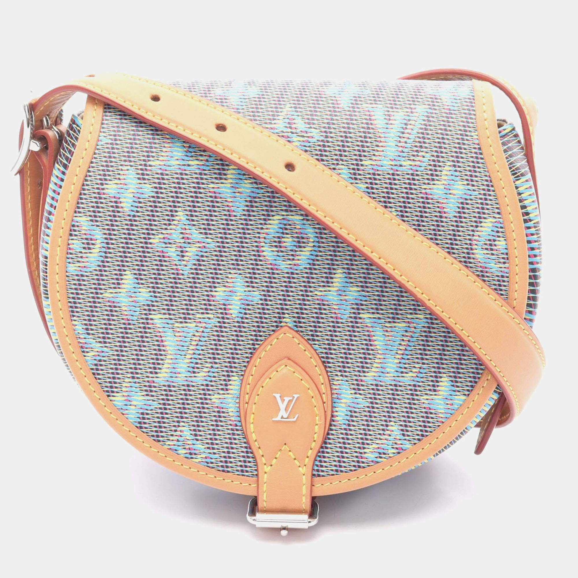 Pre Owned Louis Vuitton LV Pop Tambourin Multicolour Coated Canvas, Leather Shoulder Bag
