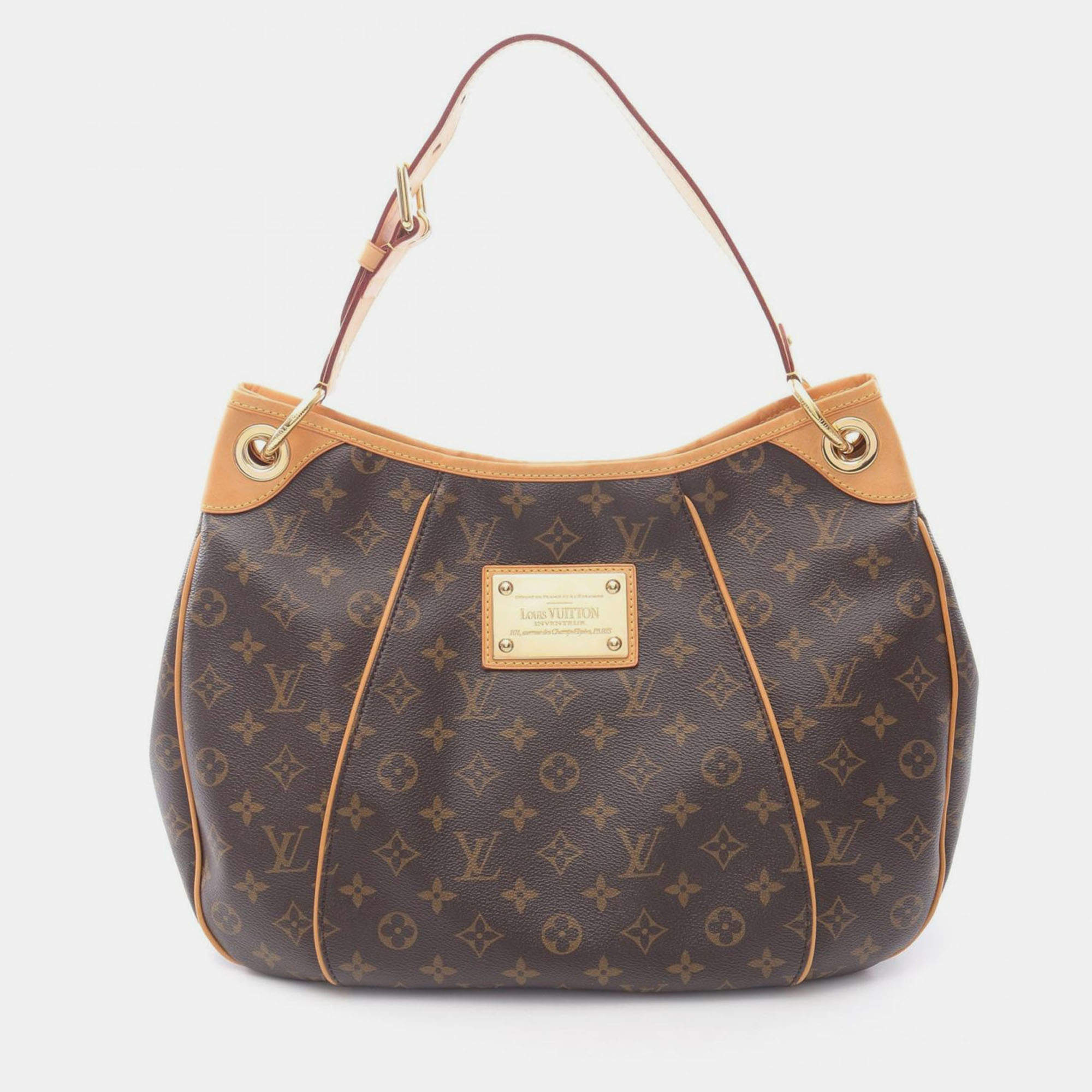 Pre Owned Louis Vuitton Galleria PM Brown Monogram Canvas Shoulder Bag 