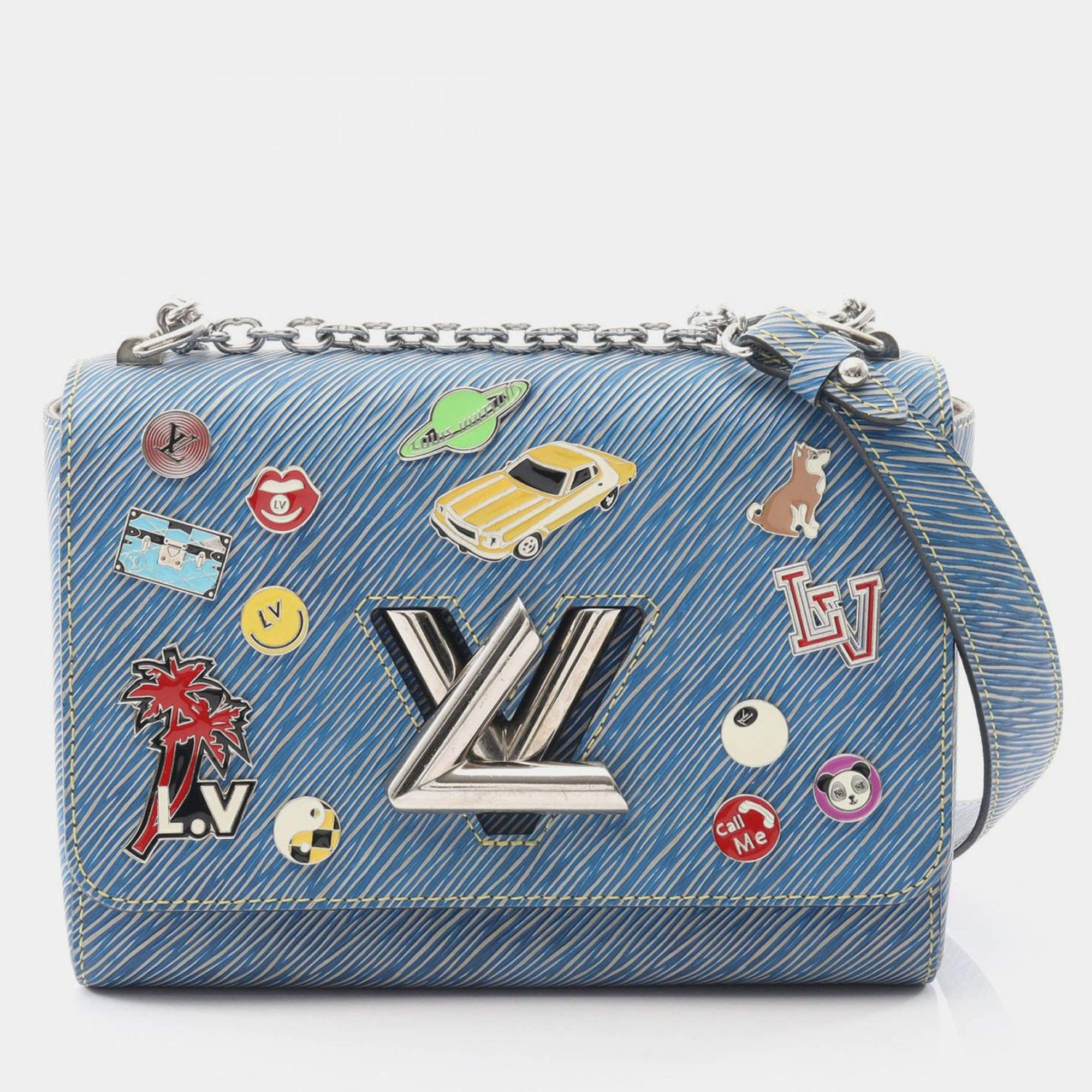 Pre Owned Louis Vuitton Twist Blue Epi Denim Leather Shoulder Bags