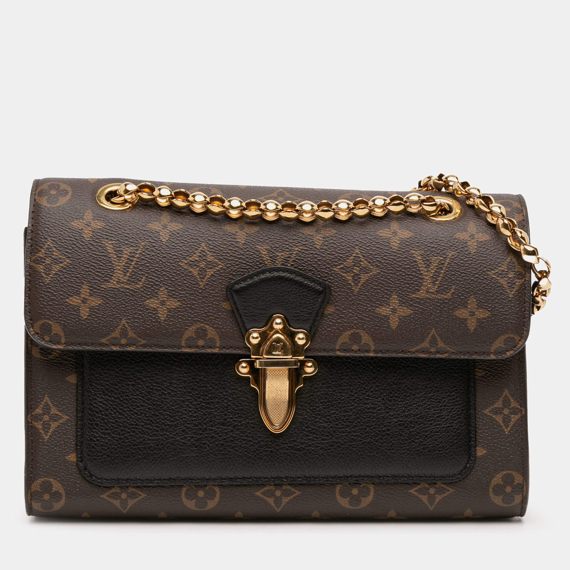 Pre Owned Louis Vuitton Black/Brown Monogram Victoire