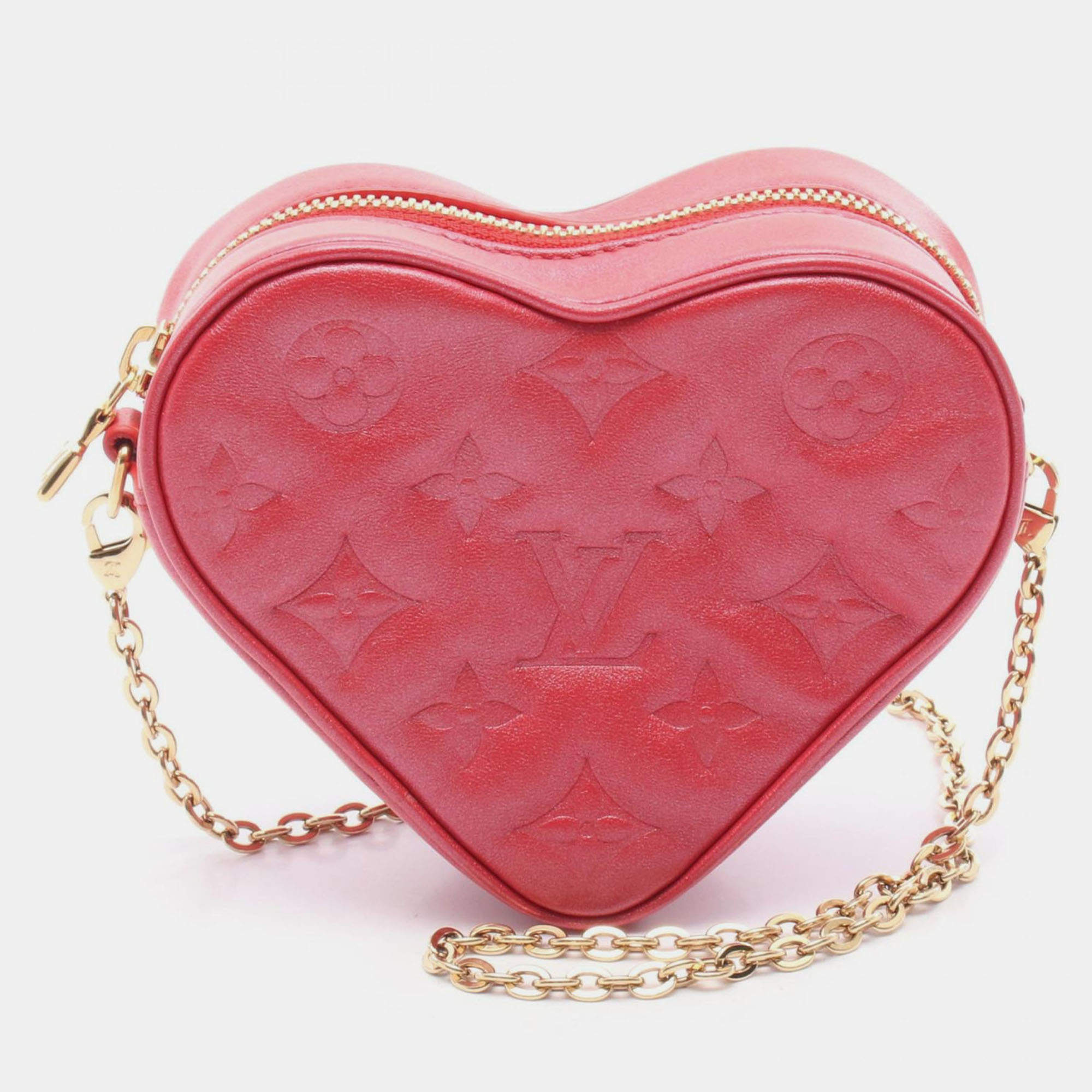Pre Owned Louis Vuitton Coeur Heart on Chain Monogram Embossed Lambskin Bag 
