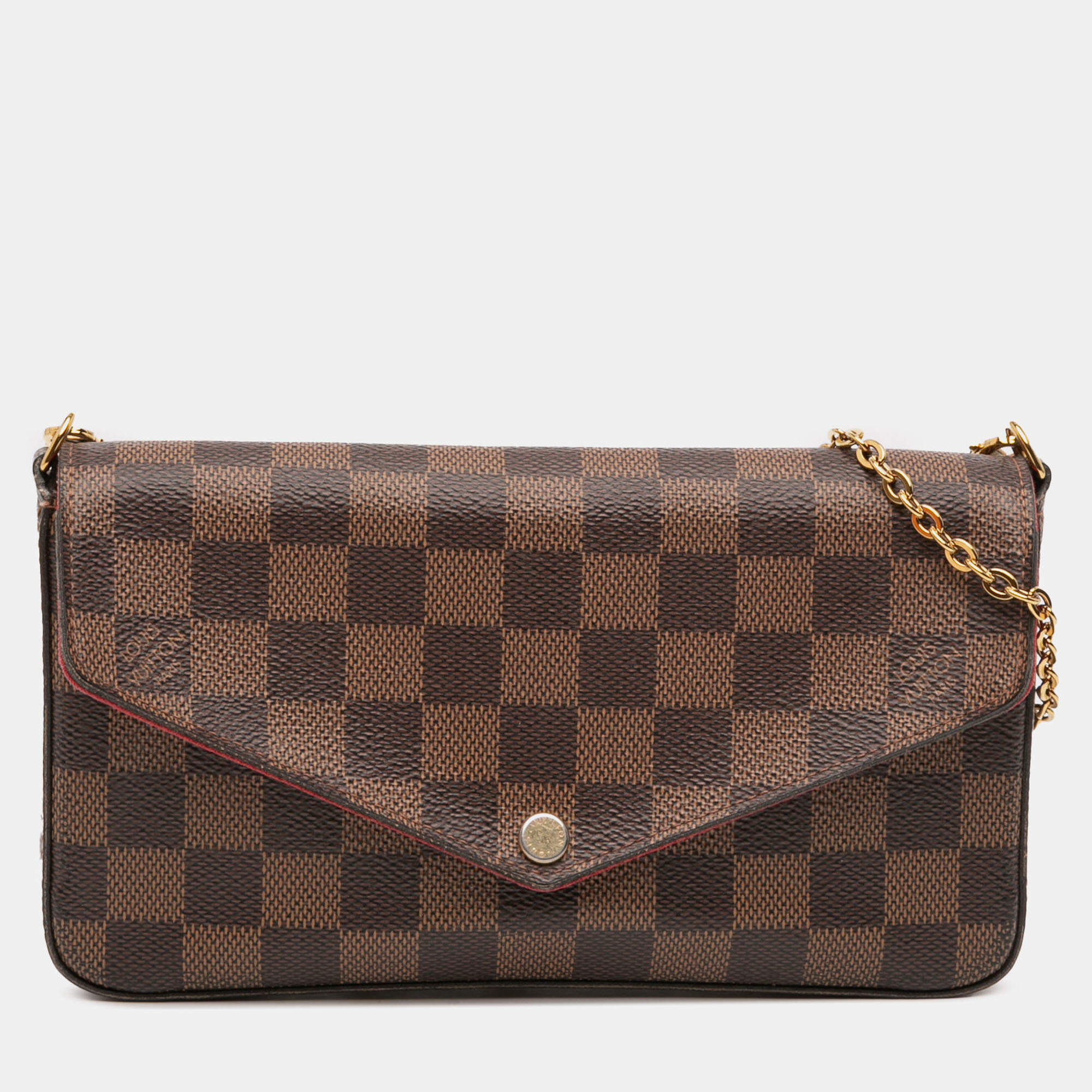 Pre Owned Louis Vuitton Brown Damier Ebene Pochette Felicie