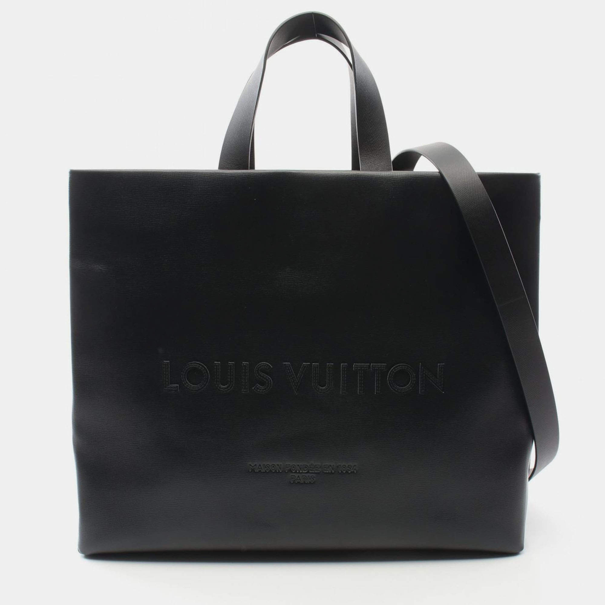 مملوكة مسبقًا Louis Vuitton Shopper MM Black Leather Tote Bag