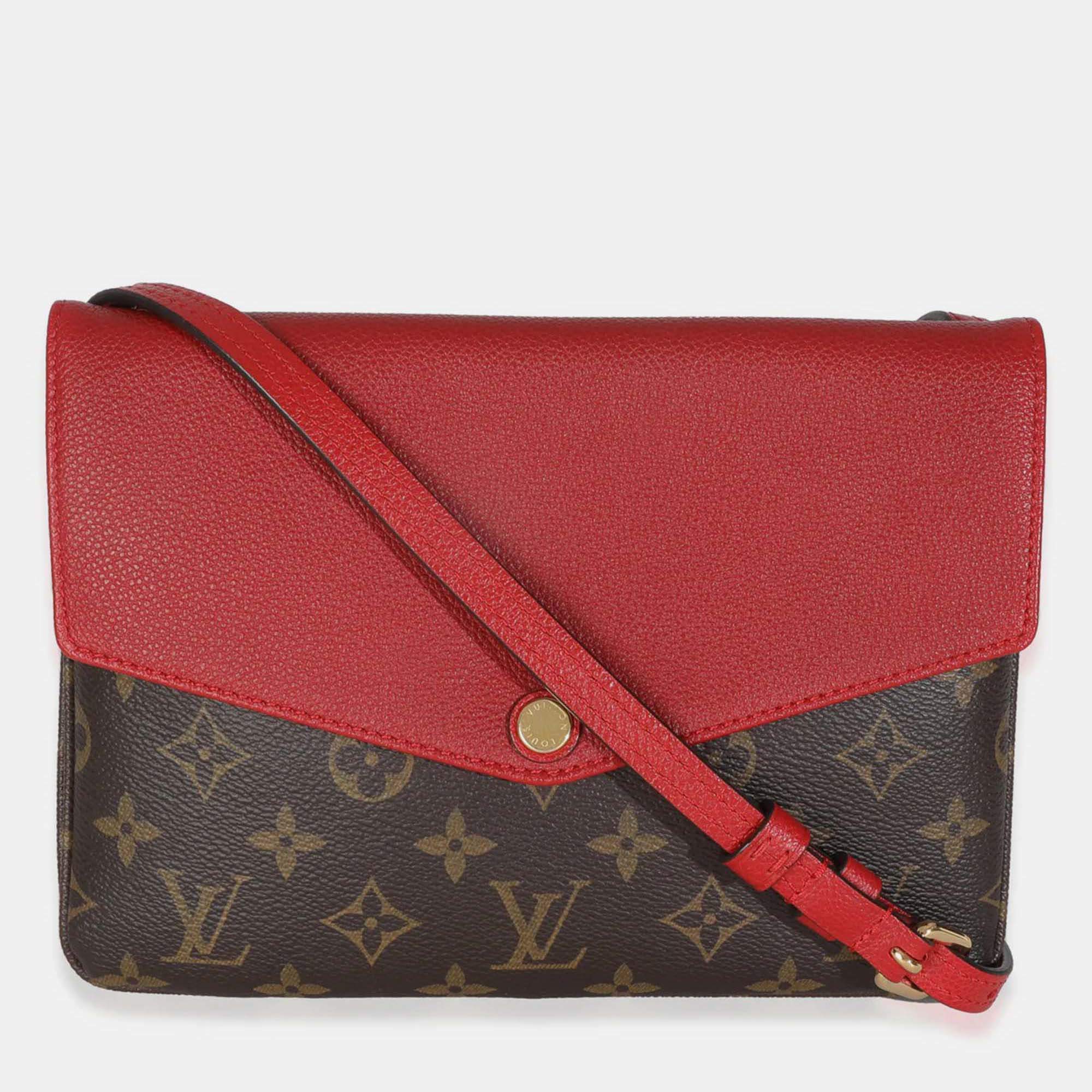 Pre Owned Louis Vuitton Cherry Monogram Canvas Twice Pochette