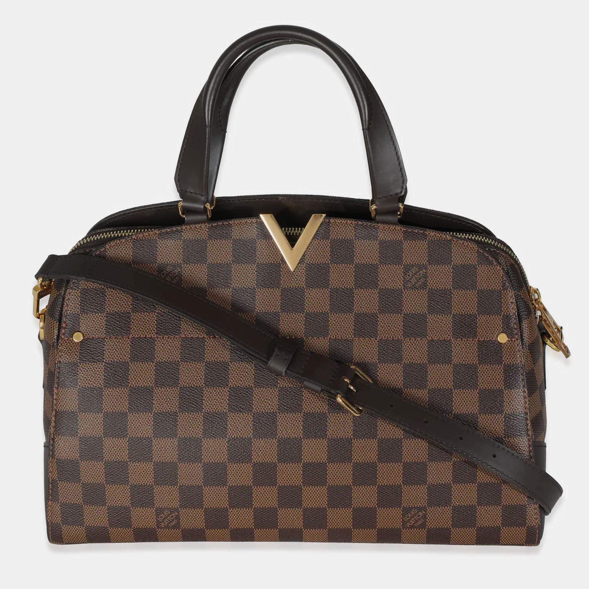 Pre Owned Louis Vuitton Damier Ebene Canvas Kensington Bowling Bag