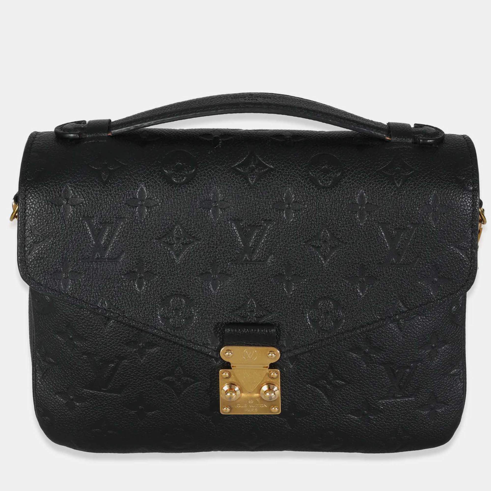 Pre Owned Louis Vuitton Black Monogram Empreinte Pochette Metis