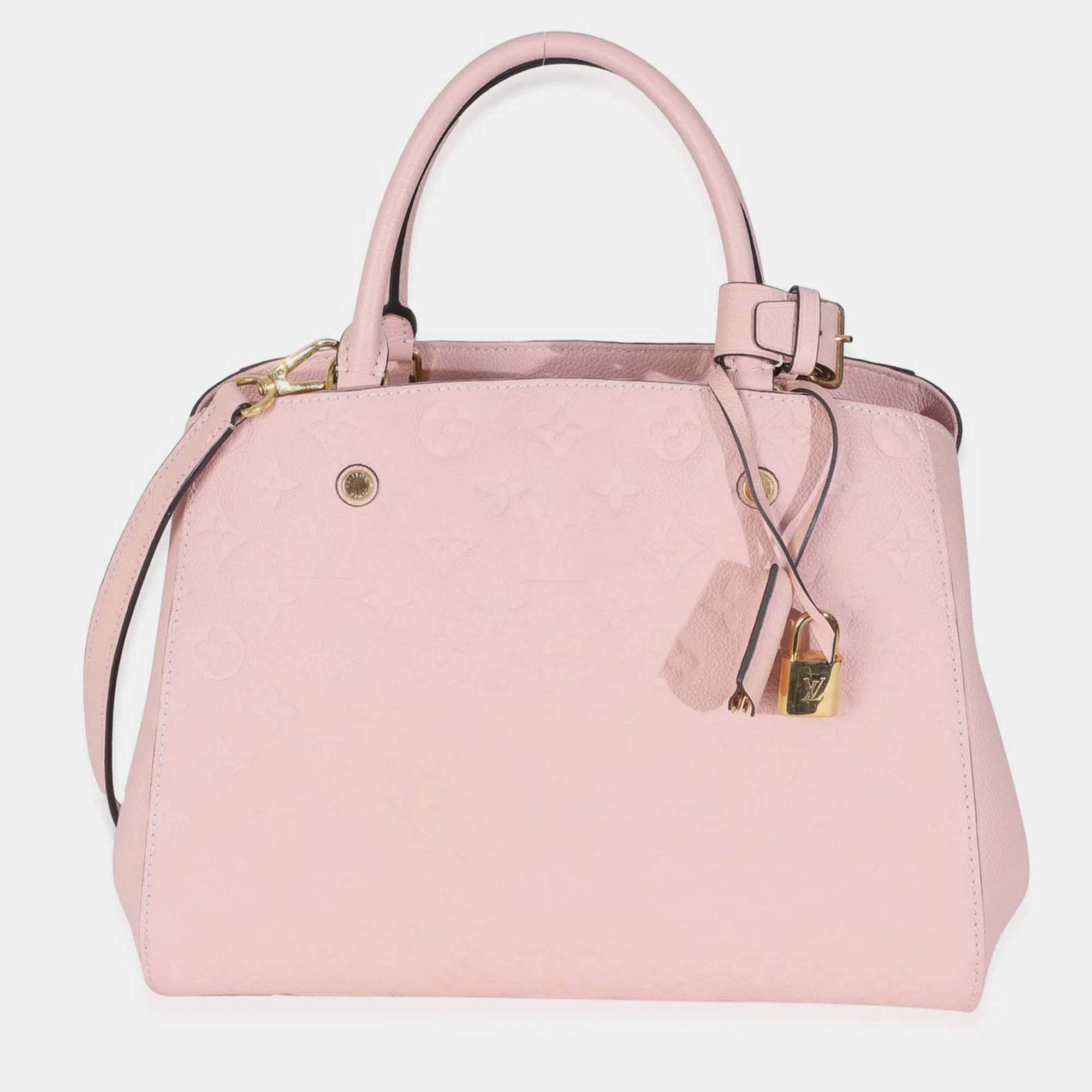 Pre Owned Louis Vuitton Rose Ballerine Monogram Empreinte Montaigne MM