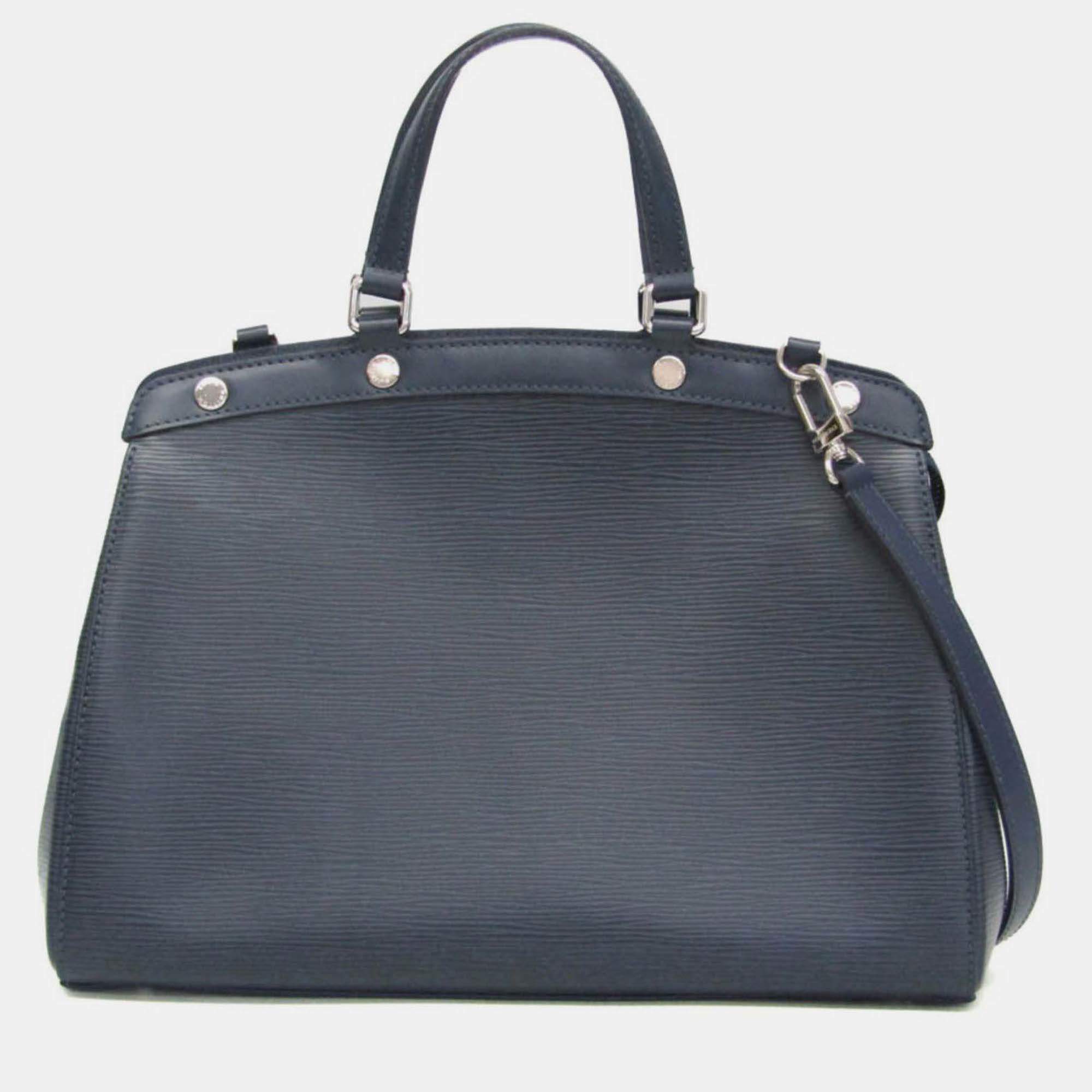 Pre Owned Louis Vuitton Blue Epi Brea MM Handbag 